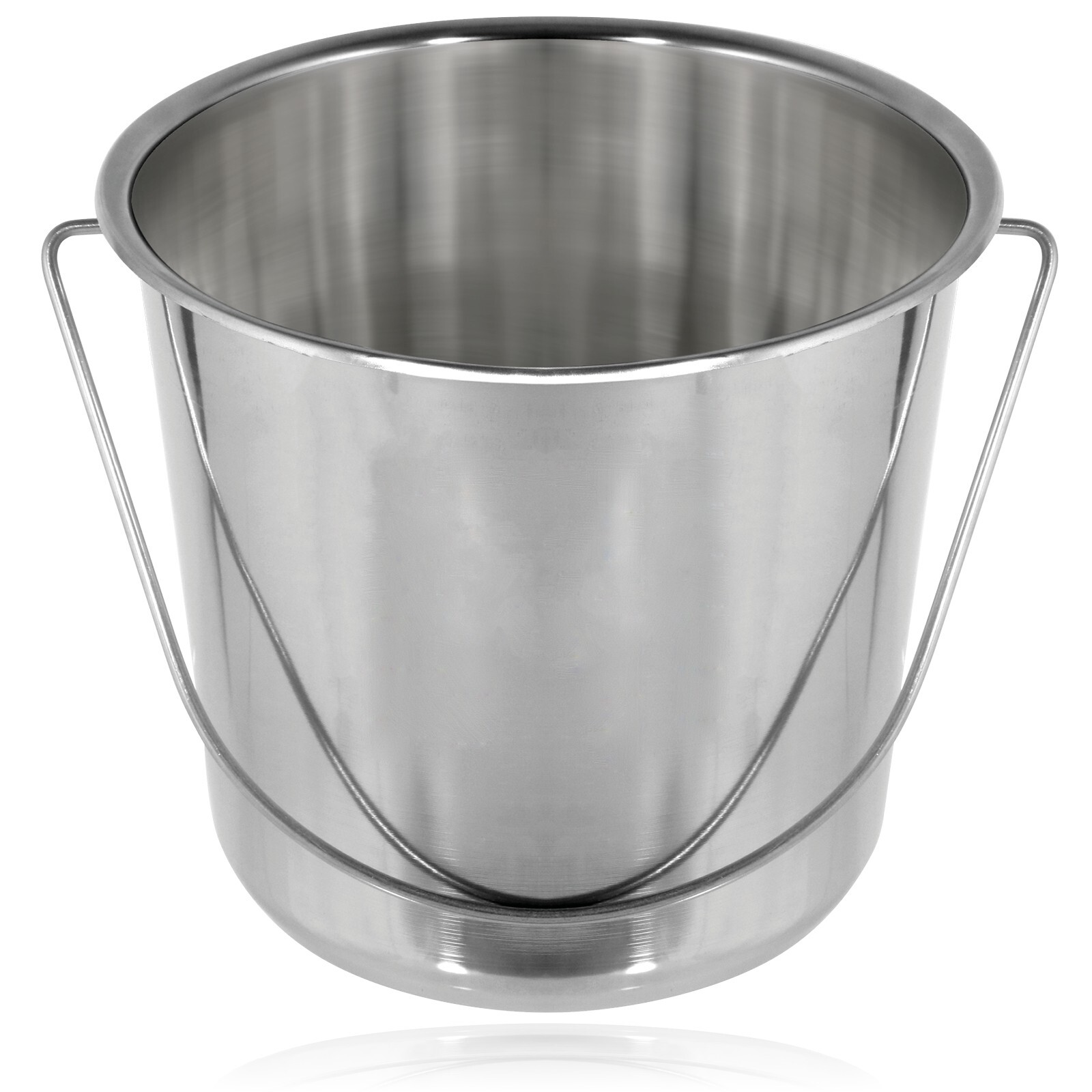 Garden Pail Bucket 12L Large Heavy Duty Stainless Steel 12 Litre + Handle x 2