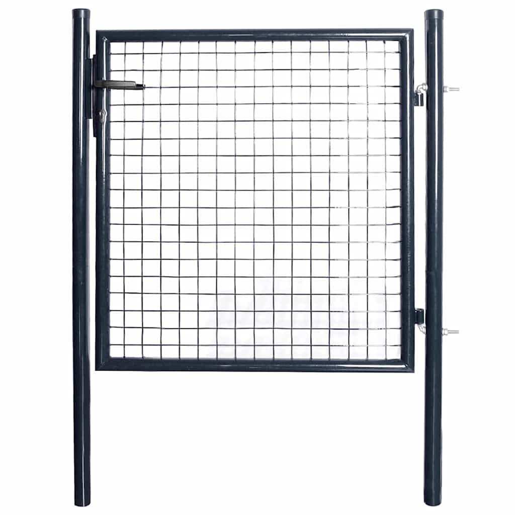 Mesh Garden Gate Galvanised Steel 100x100 cm Grey vidaXL
