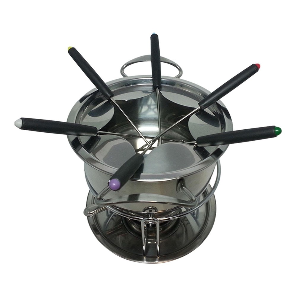 Fondue Pot Set Fondue Pot Multipurpoise Outdoor Camping with 6 Sticks2129