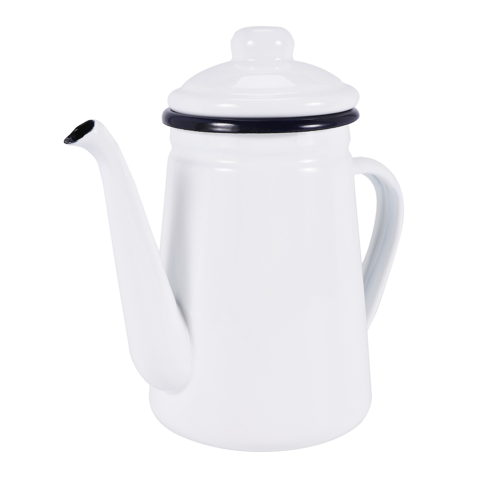 1.1L High-Grade Enamel Coffee Pot Pour over Milk Water Jug Pitcher Teapot9130