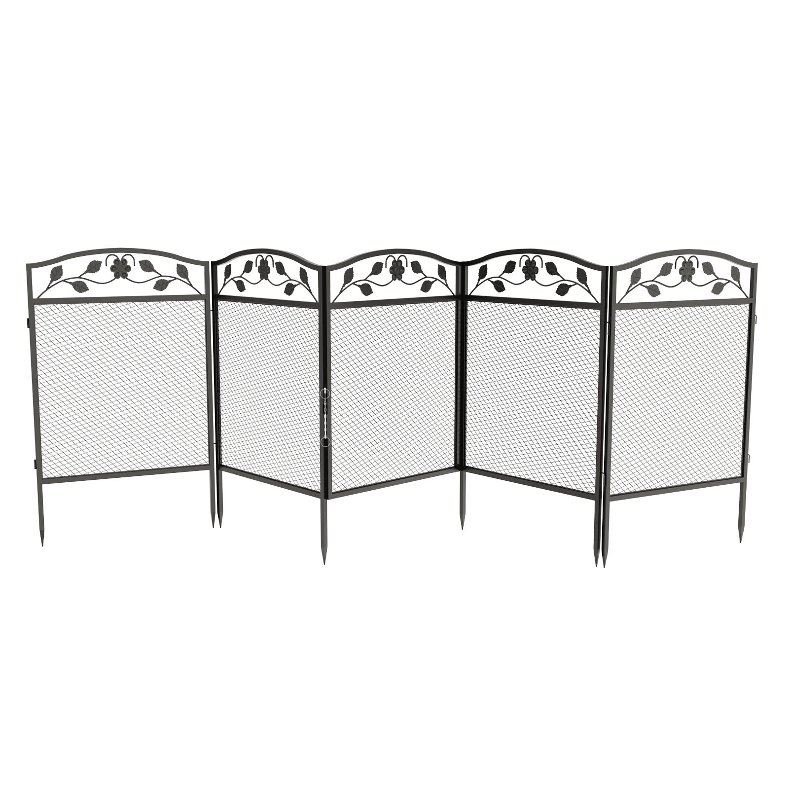 5pcs Heavy Duty Metal Dog Pet Playpen Garden Lawn Fence Animal Barrier Enclosure