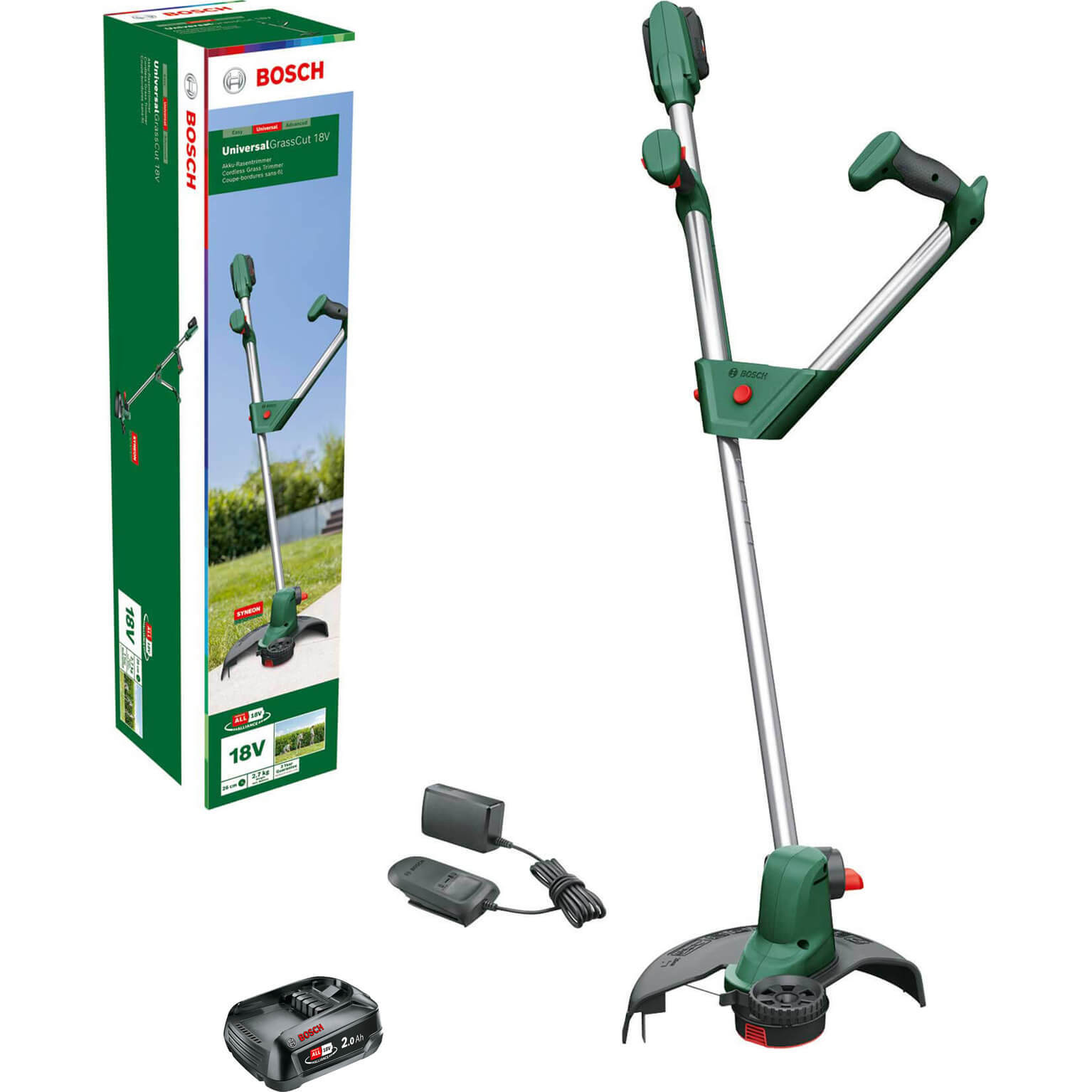 Bosch UNIVERSALGRASSCUT 18V-260 P4A 18v Cordless Grass Trimmer Edger 260mm 2 x 2