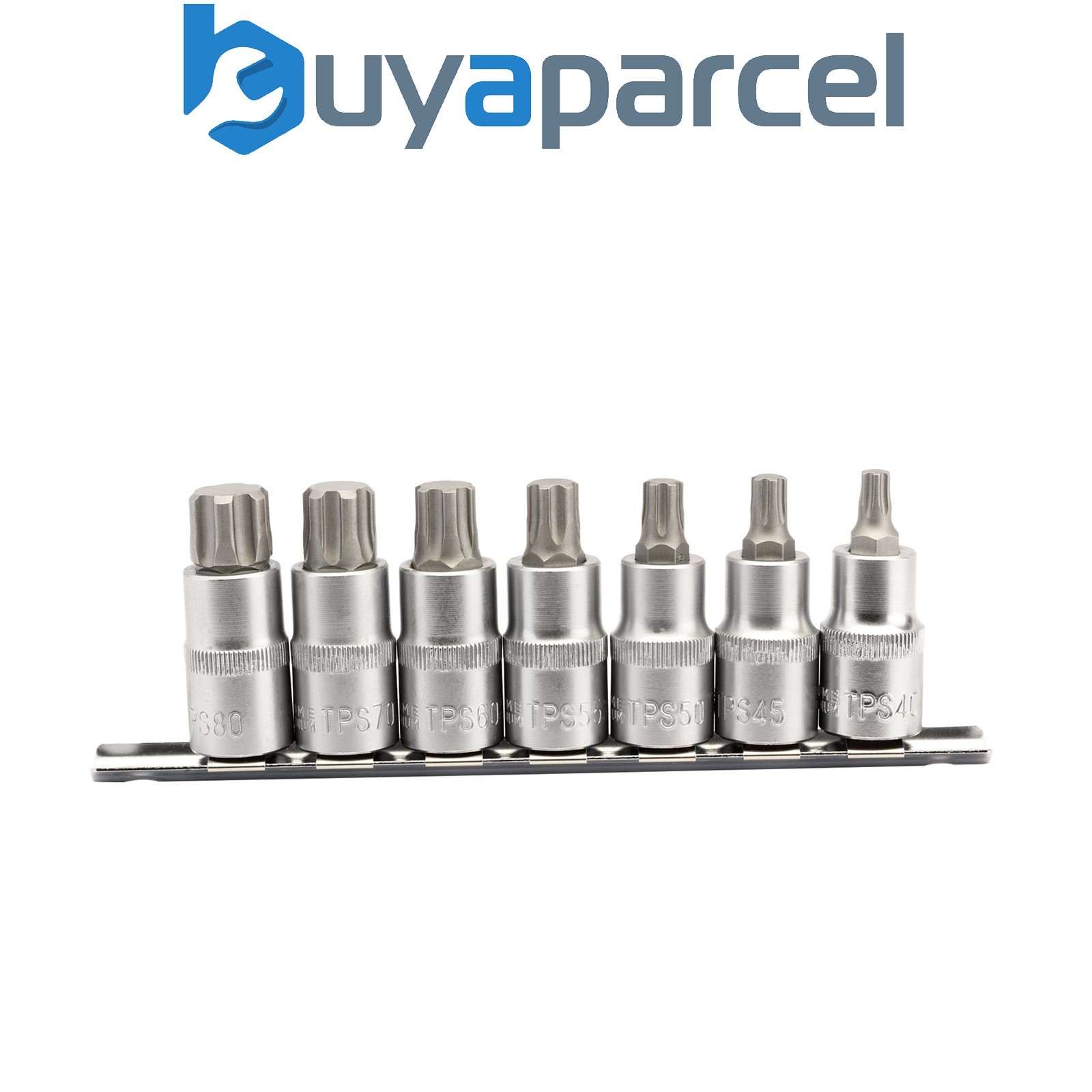 Draper 16341 Draper Expert TX-STAR Plus Socket Bit Set, 1/2" Sq. Dr., 55mm (7 Pi