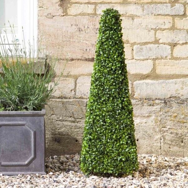 Artificial Topiary Boxwood Obelisk Faux Tree Garden Outdoor Path Decoration 90cm