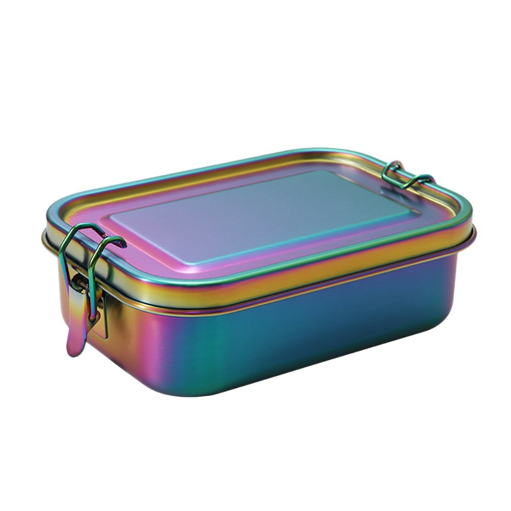 Stainless Steel Bento Box Leakproof Metal Lunch Box with Removable Divider5754
