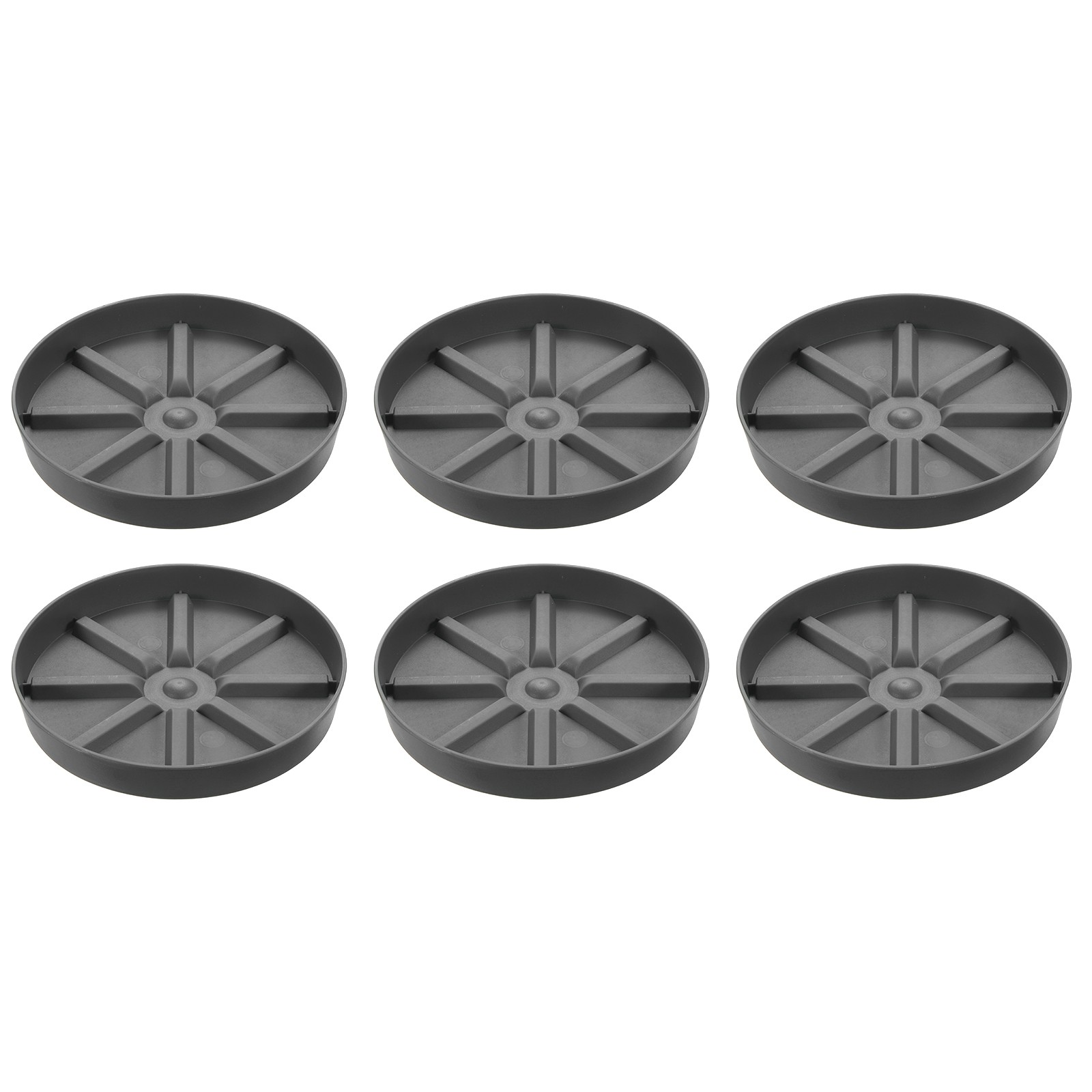 6pcs Plant Pot Saucers 10.5 Inch Plastic Round Plant Pot for Home Garden, Gray
