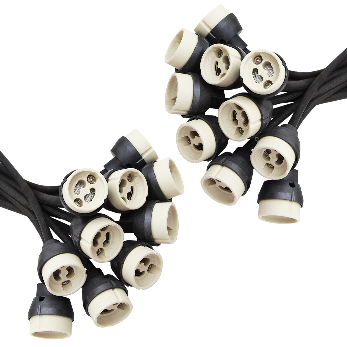 50 x GU10 Mains Bulb Lamp Holder Connector delivered