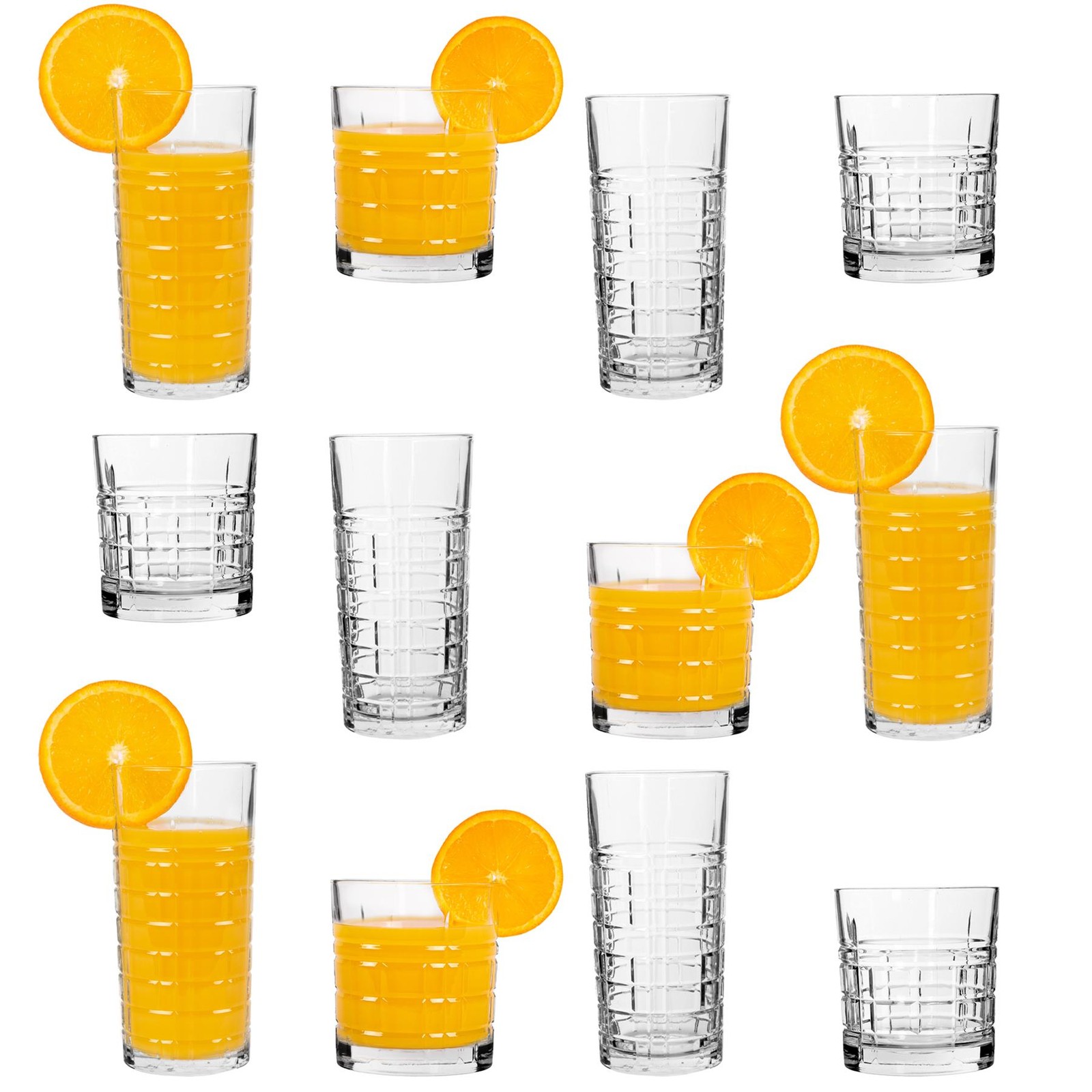 12pc LAV Brit Glassware Set Glass Highball Glasses Whiskey Drinking Tumblers