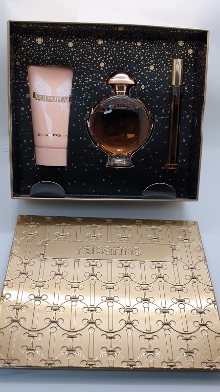 Paco Rabanne Olympea Gift Set 50ml EDP + 75ml Body Lotion + 10ml EDP - Damaged