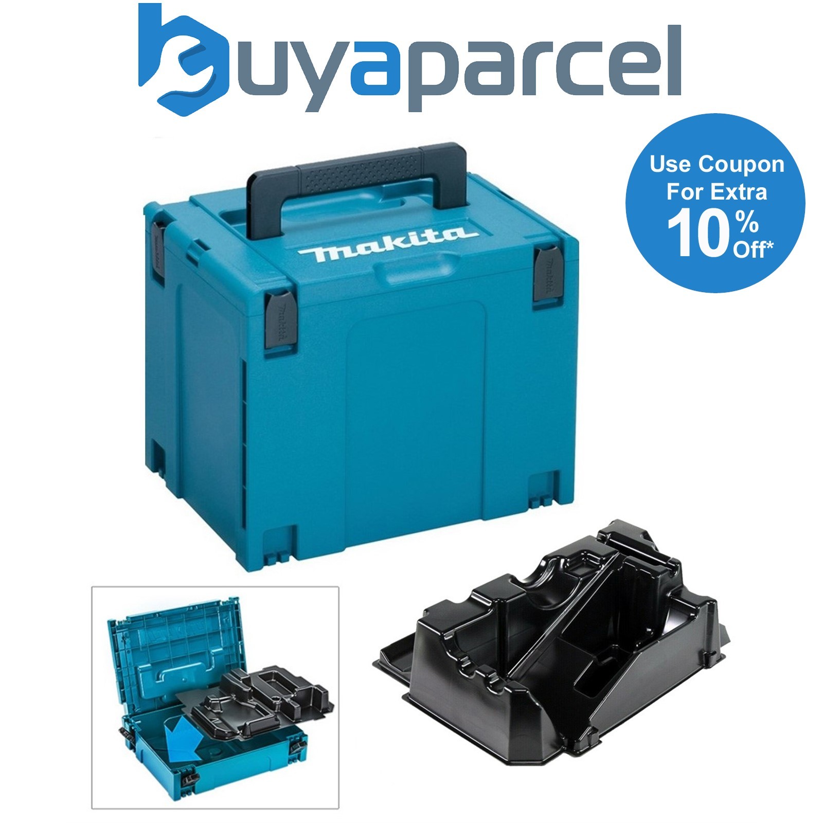 Makita Makpac 4 Tool Case + 2 Tool Inlay for DHP485 DHP482 DHP458 DHP486 DJV180