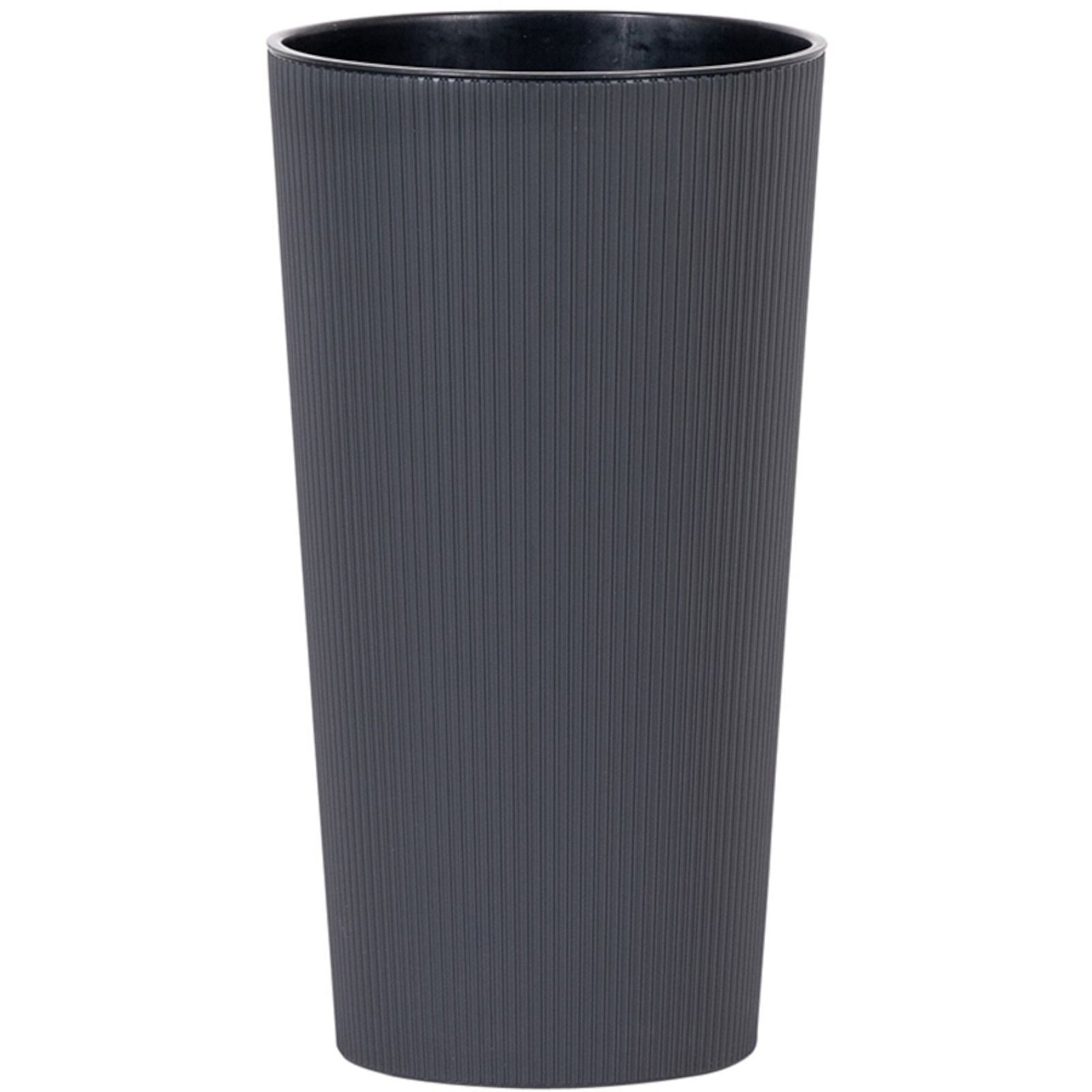 Planter Flower Pot Locon Stripe 25 CM Grey Plastic