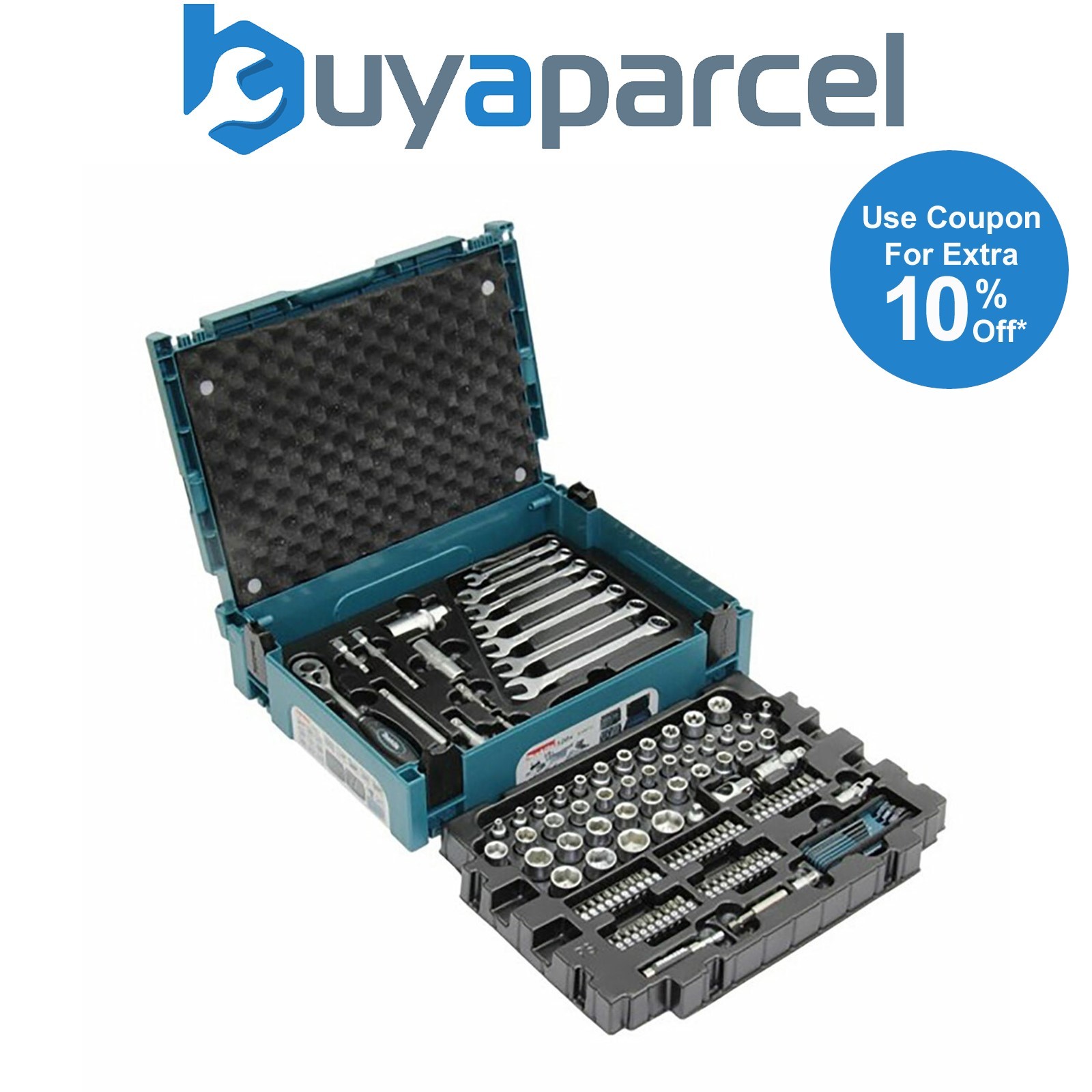 Makita 120PC General Maintenance Kit Spanner Socket Mechanics Screwdriver Set