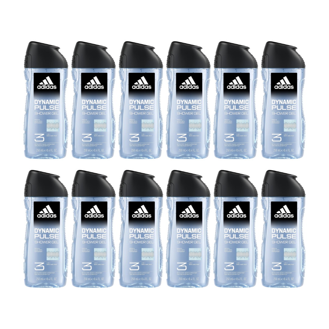 Adidas Dynamic Pulse 3‑in‑1 Shower Gel 250ml - Pack of 12