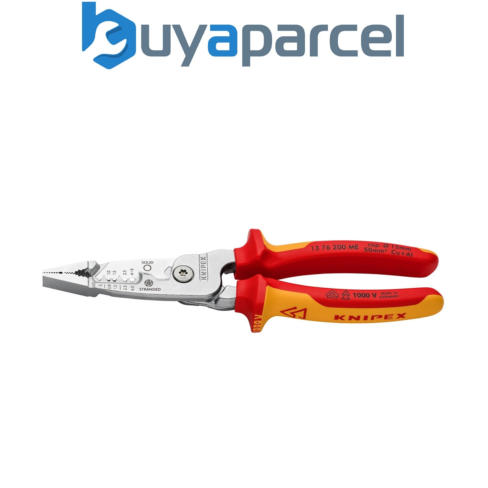 Draper 13192 KNIPEX 13 76 200 ME VDE Wire Stripper with Multi-Component Grips, 2