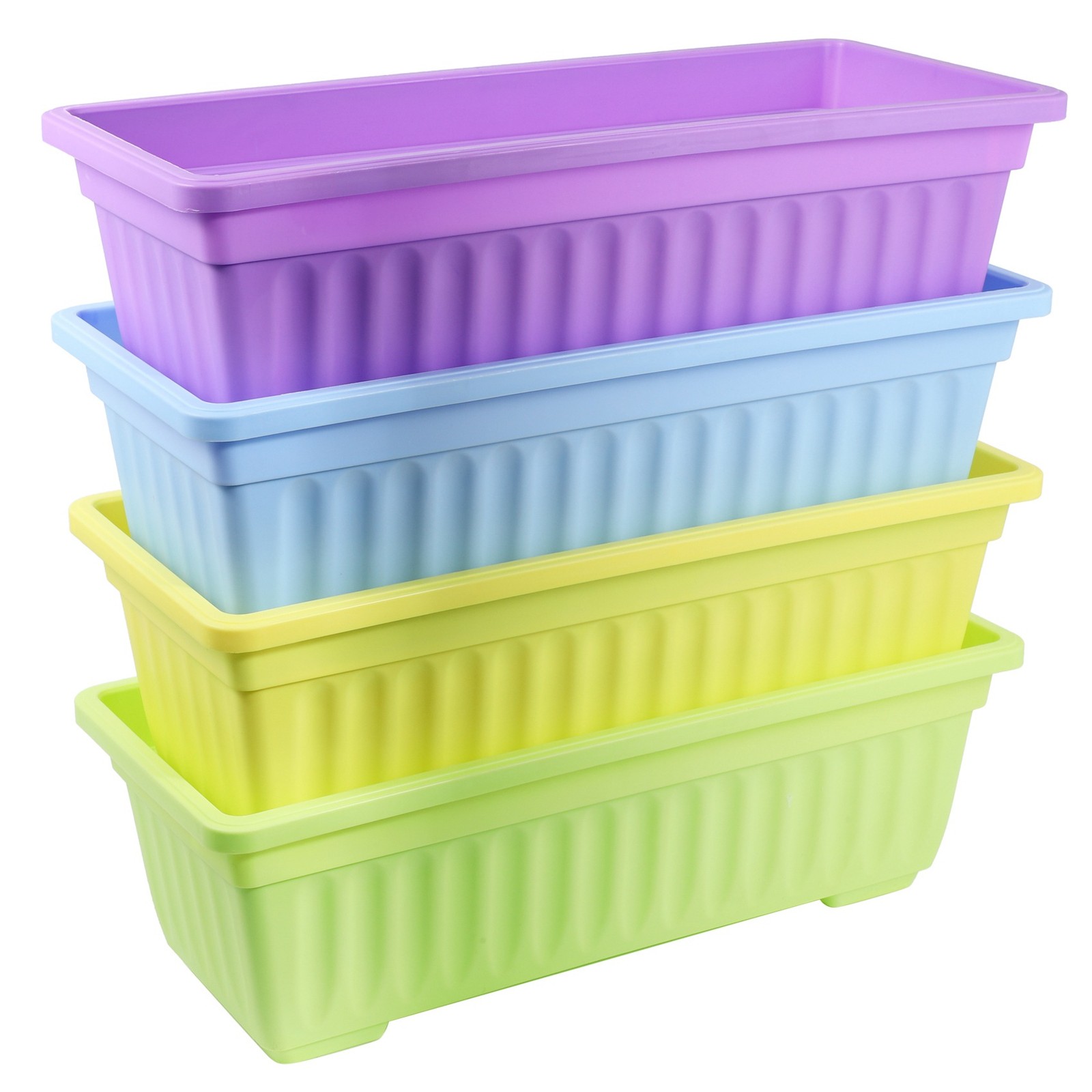 4 Packs 17 Inches Flower Window Box Plastic Vegetable for9629