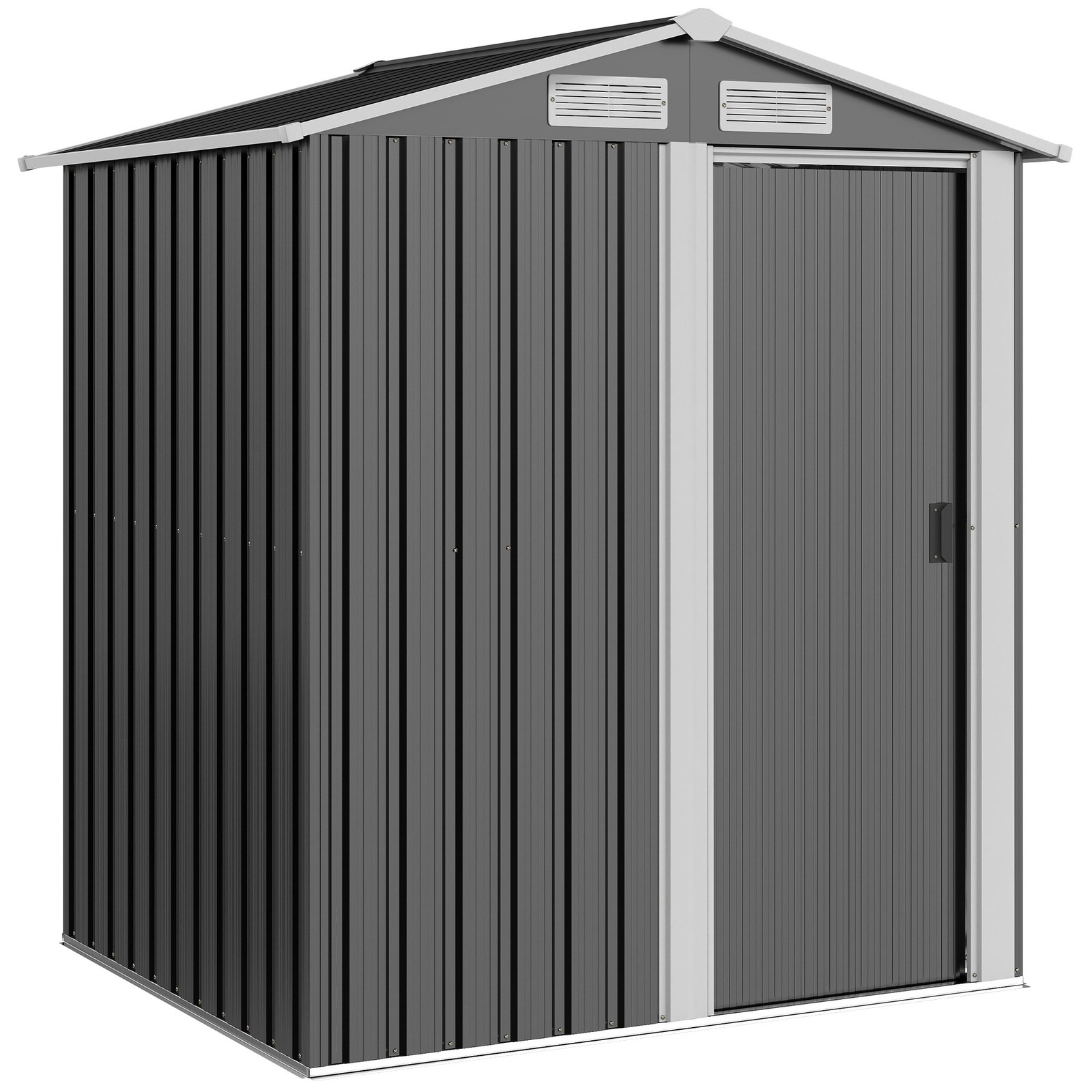 Outsunny 5ft x 4.3ft Outdoor Metal Storage Shed with Sliding Door Sloped Roof