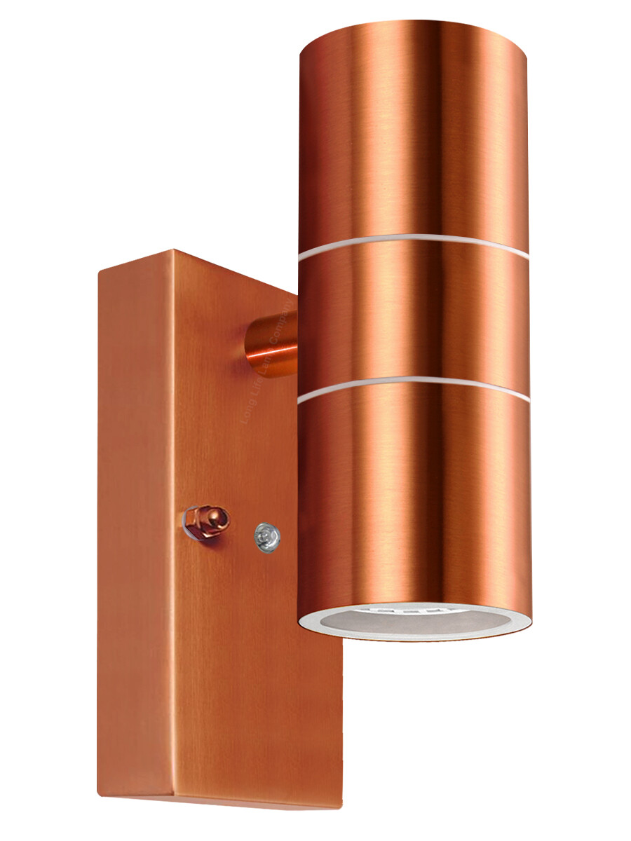 Dusk Till Dawn Sensor Outdoor Up Down Copper Wall Light Garden Lamp ZLC341CDTD