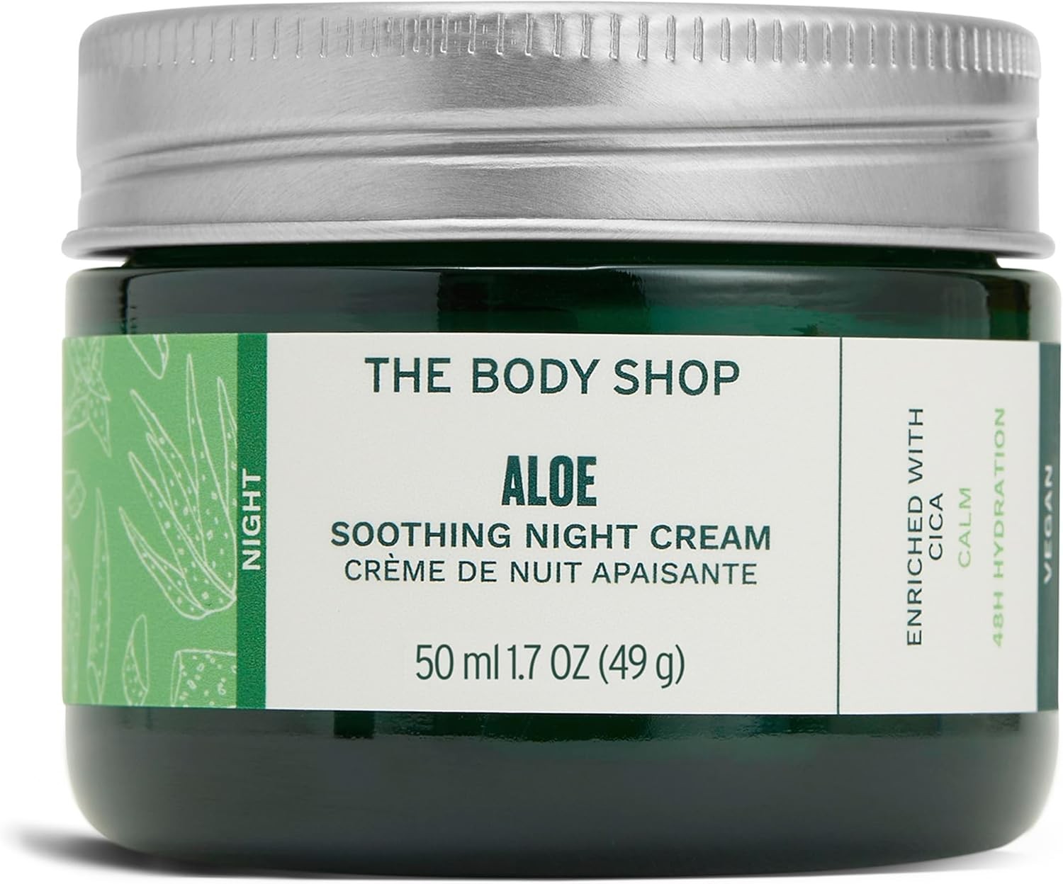 The Body Shop Aloe Soothing Night Cream for Women (1x 50ml), Fragrance-Free, 48