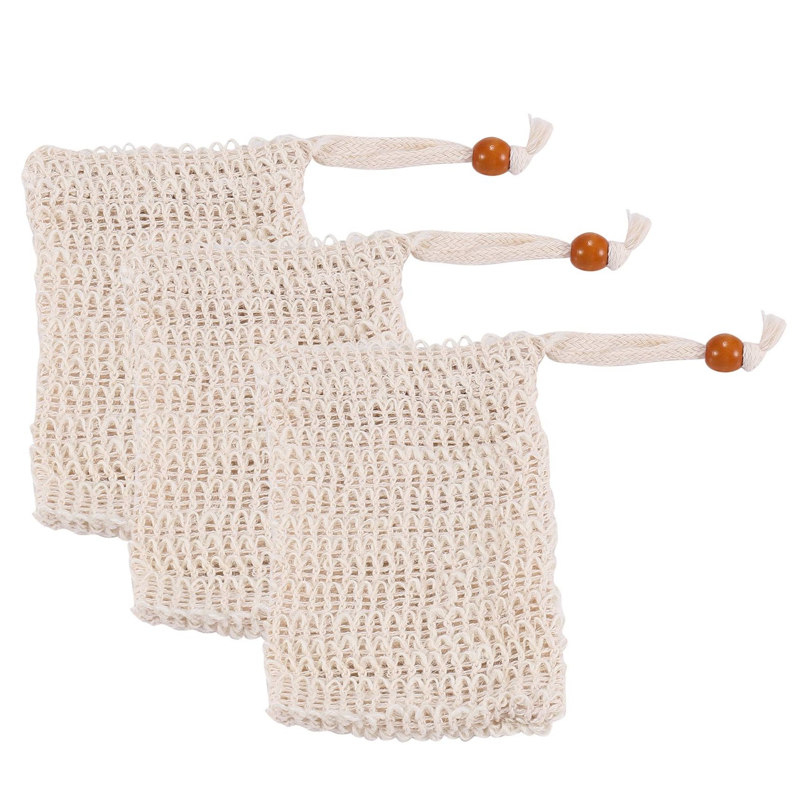 2X(Shower Bath Sisal Soap Bag Natural Sisal Soap Bag Exfoliating Soap Saver1361