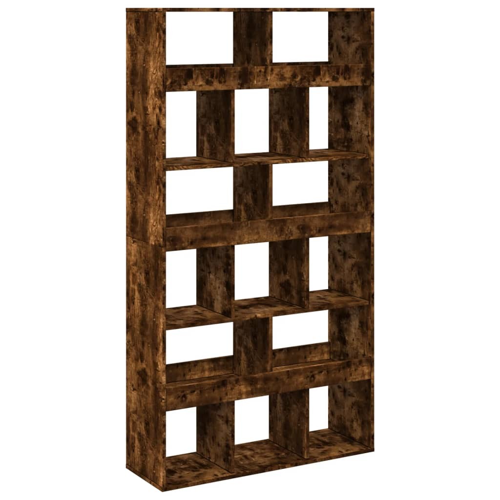 Room Divider Privacy Screen Partition Smoked Oak Engineered Wood vidaXL