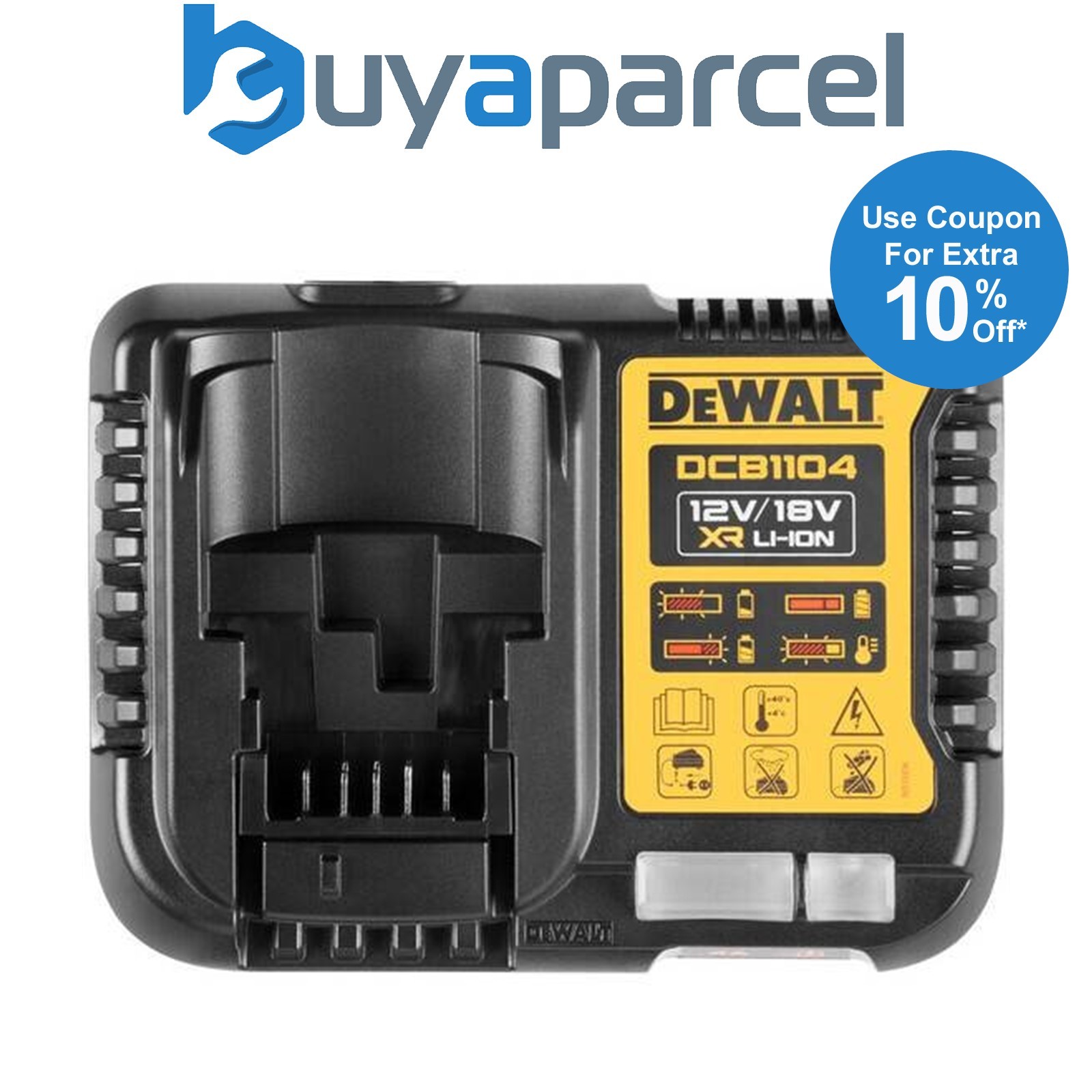 DeWalt DCB1104-GB 4ah Lithium XR Fast 22 Min Battery Charger 12v 18v Powerstack