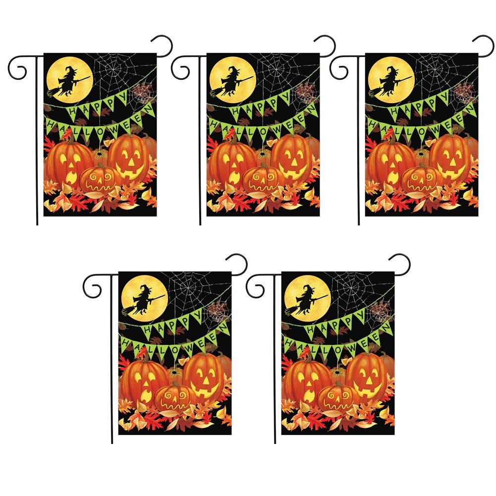 3X(Number 4 Halloween Decoration Garden Flag Courtyard Garden Decoration7276