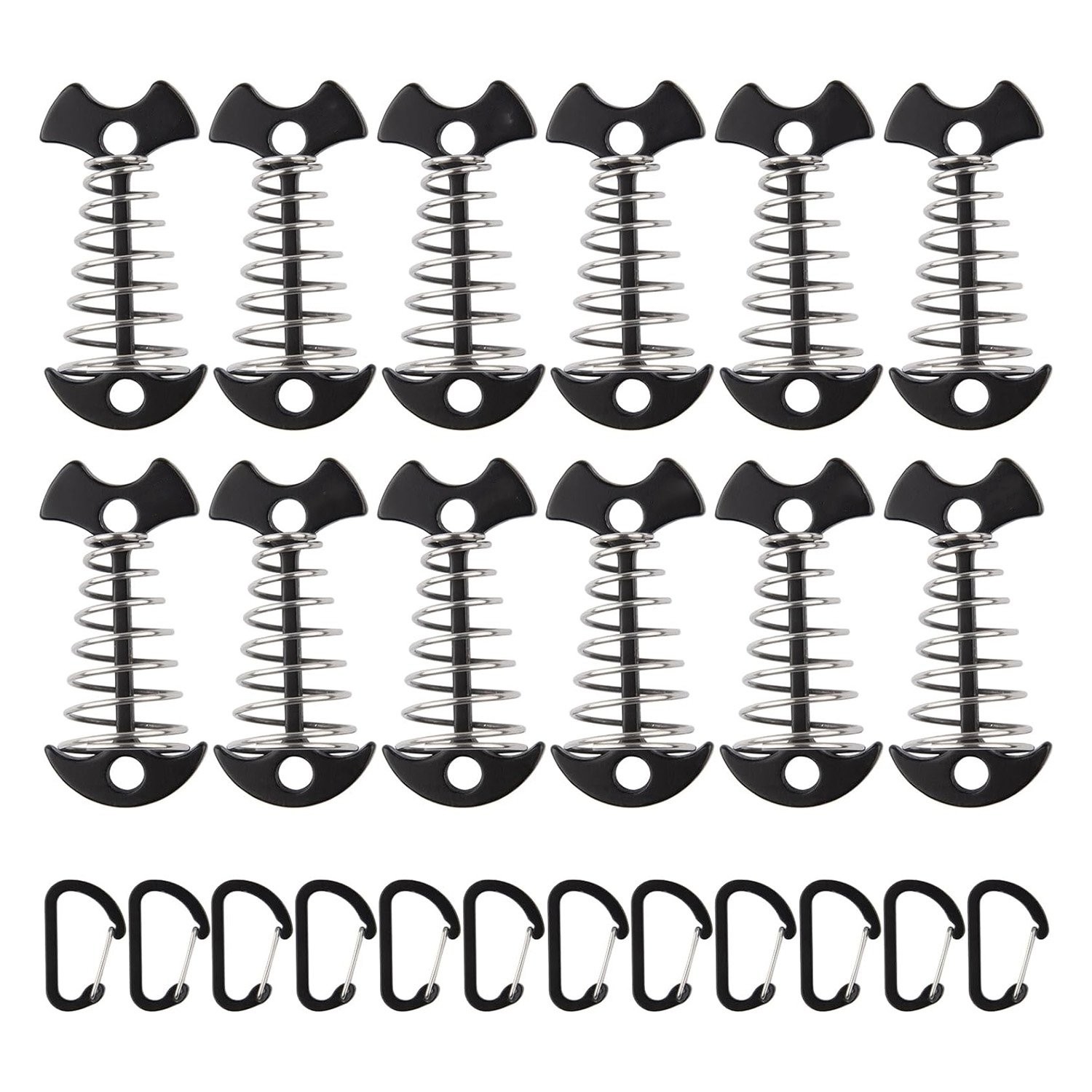 3X(12PCS Tent Stakes Aluminum Deck Tie Down, Deck Anchor Pegs,7911