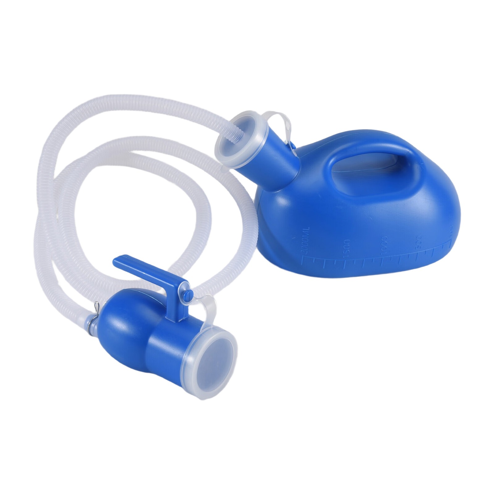 4X(2000Ml Plastic Male Bed Potty Pee Bottle Pee Collector with 160cm Tube9182