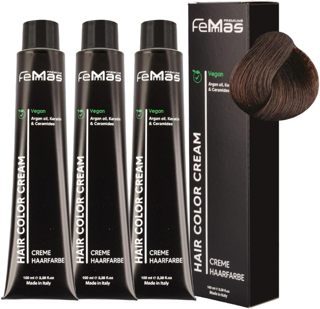 Femmas Hair Colour Cream 100 ml Hair Colour Pack of 3 Light Brown Amber Chocola