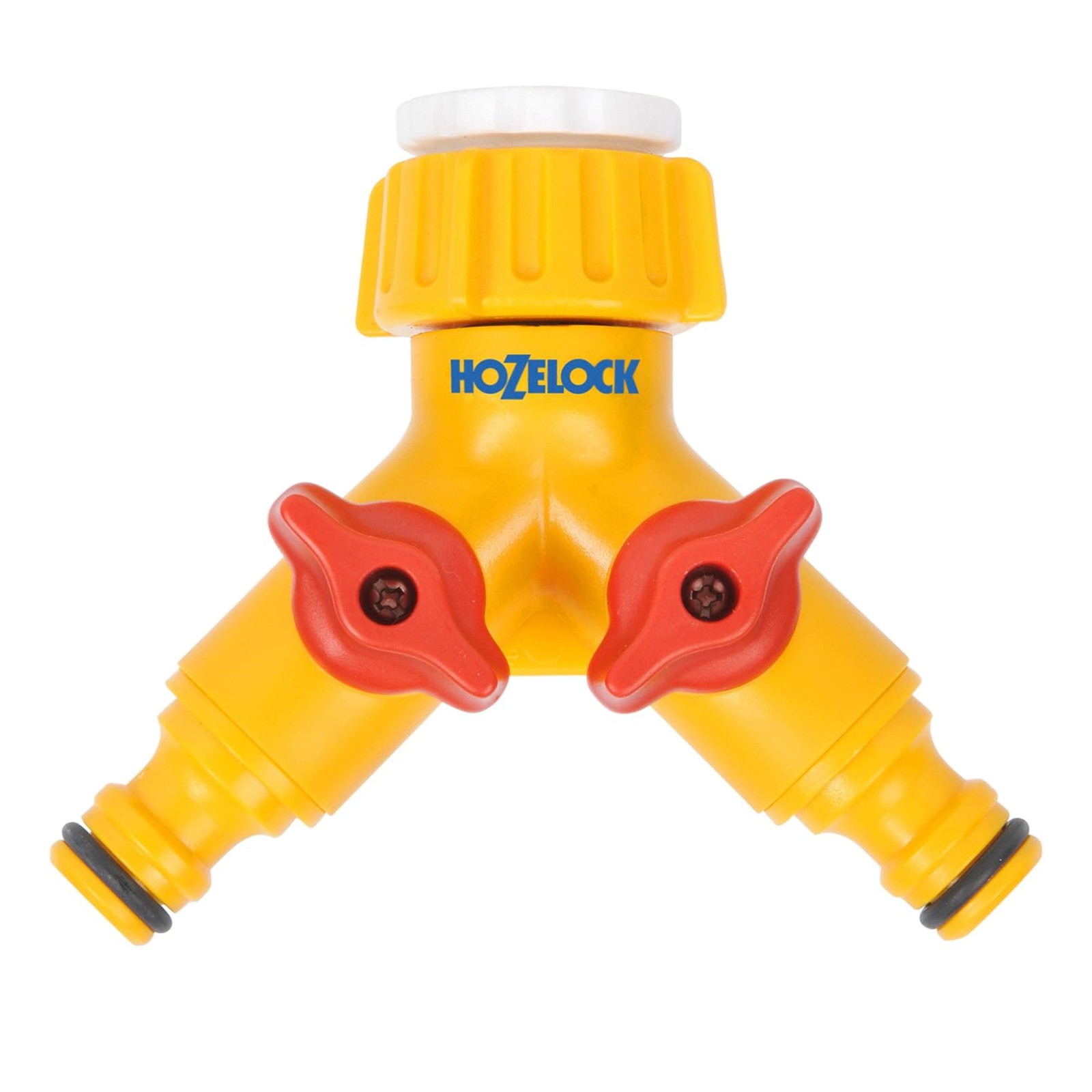 Hozelock Dual Tap ConnectorOne Size Yellow/Red ST6894