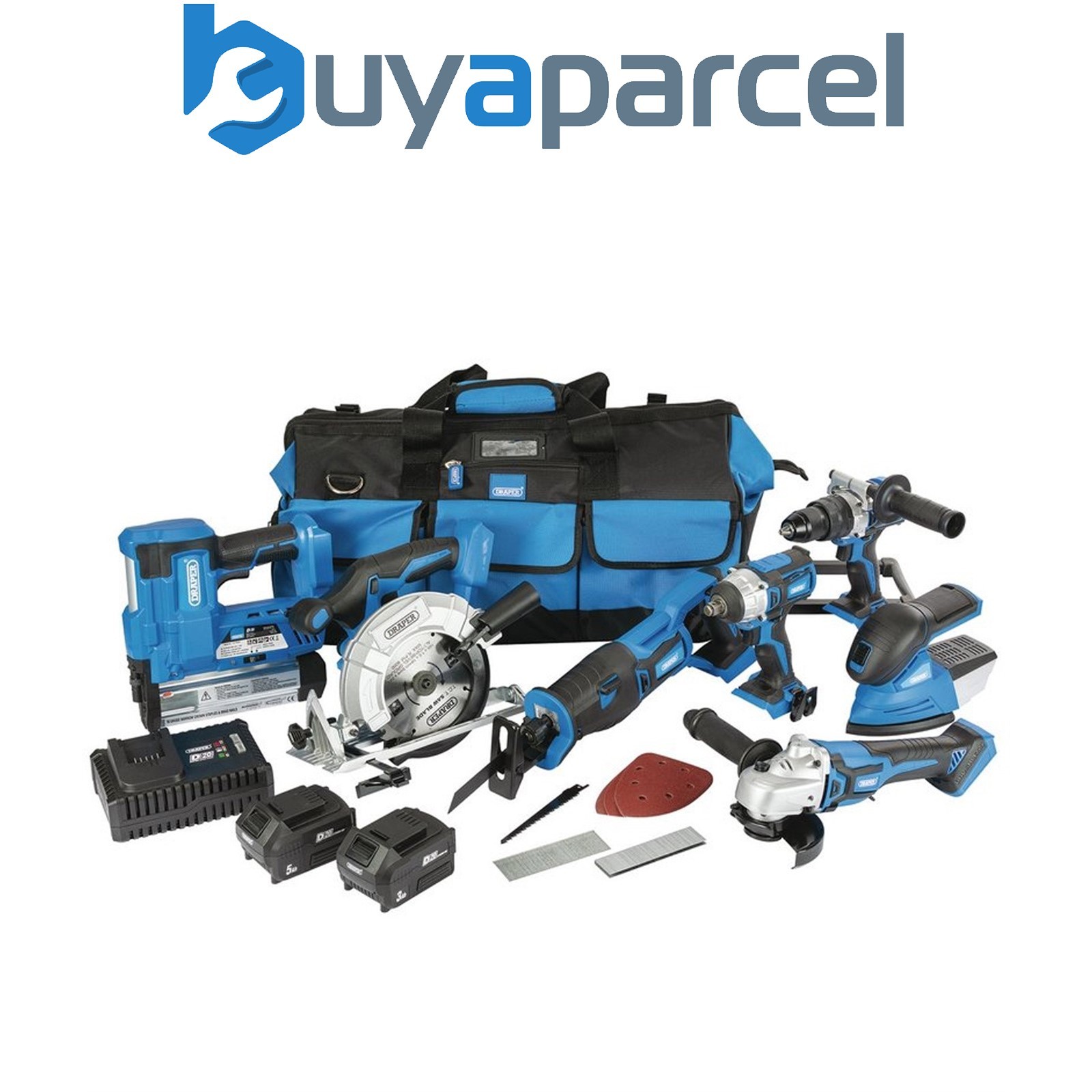 Draper D20 7 Piece Cordless Power Tool Kit 20v Brushless Tools 90473 PTK12/D20