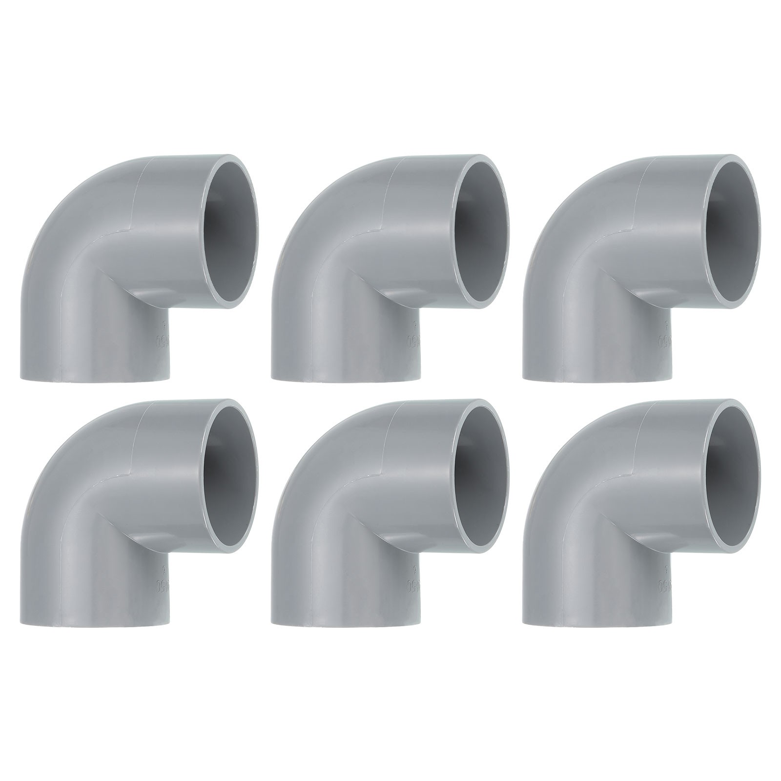 1-31/32" 90 Degree Elbow, 6pcs PVC Pipe Fittings Connectors, Grey