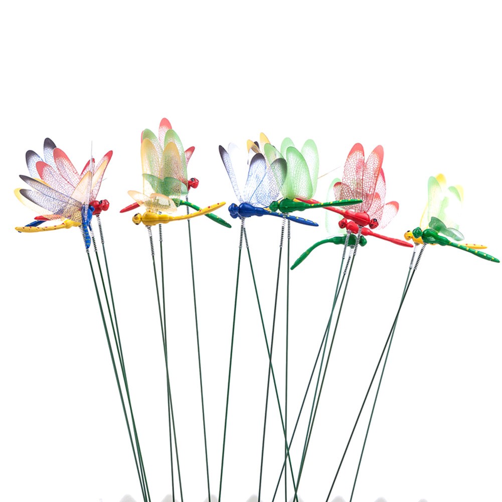 6X(24Pcs 3D Dragonfly Garden Decor Dragon Fly Garden Stakes Dragonflies9452
