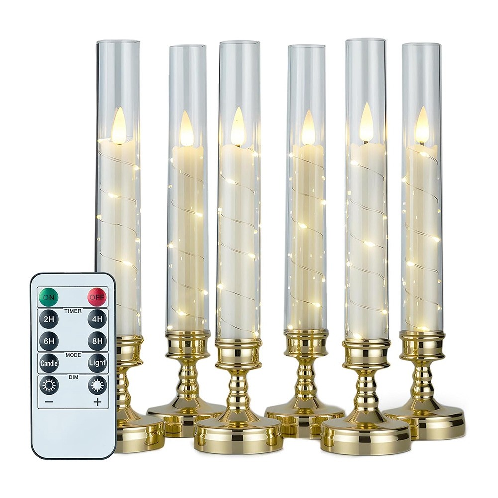 6 PCS Flameless Candles with Remote and Timer, Flickering LED Romantic3920