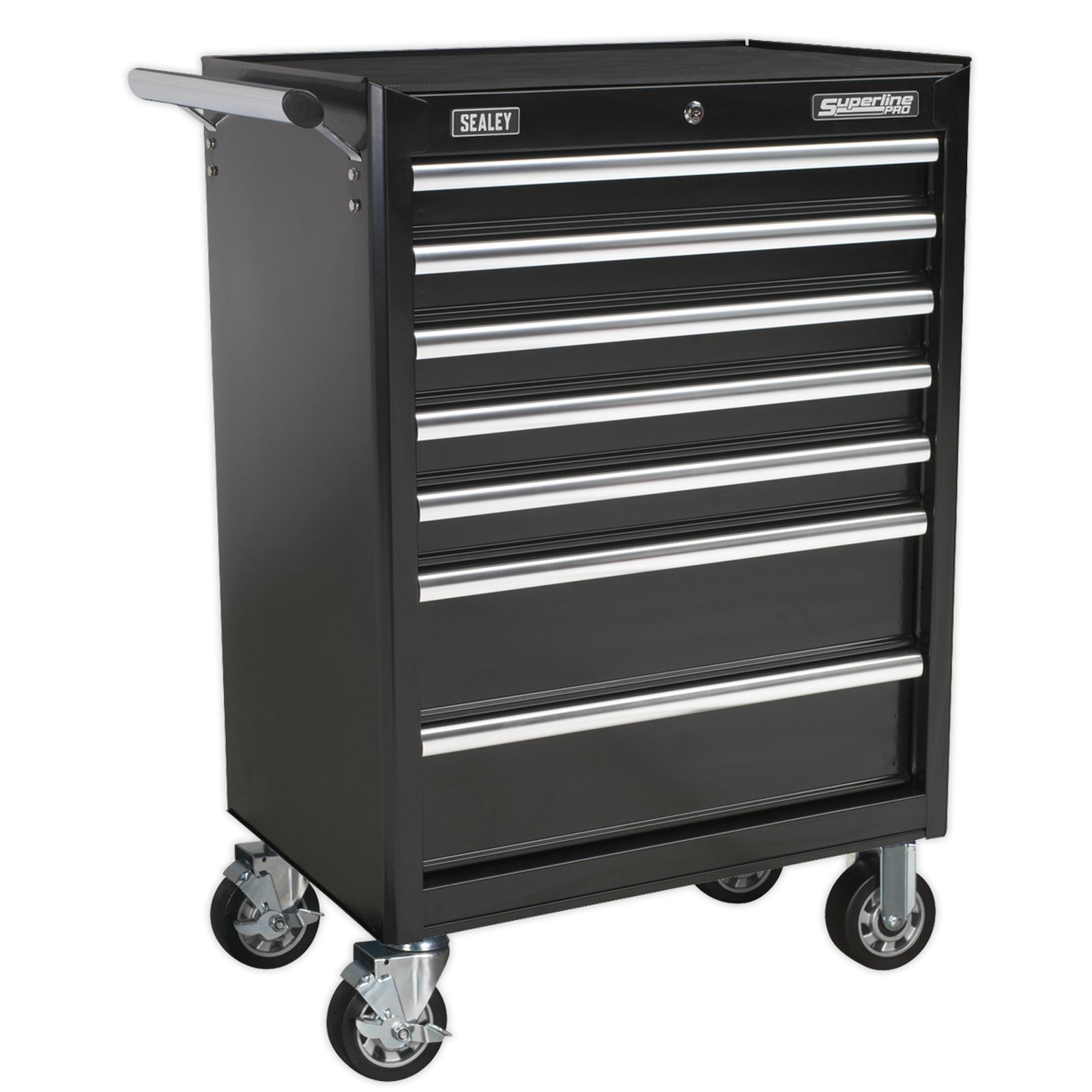 Sealey Rollcab 7 Drawer with Ball Bearing Runners - Black Tool Chest AP33479B