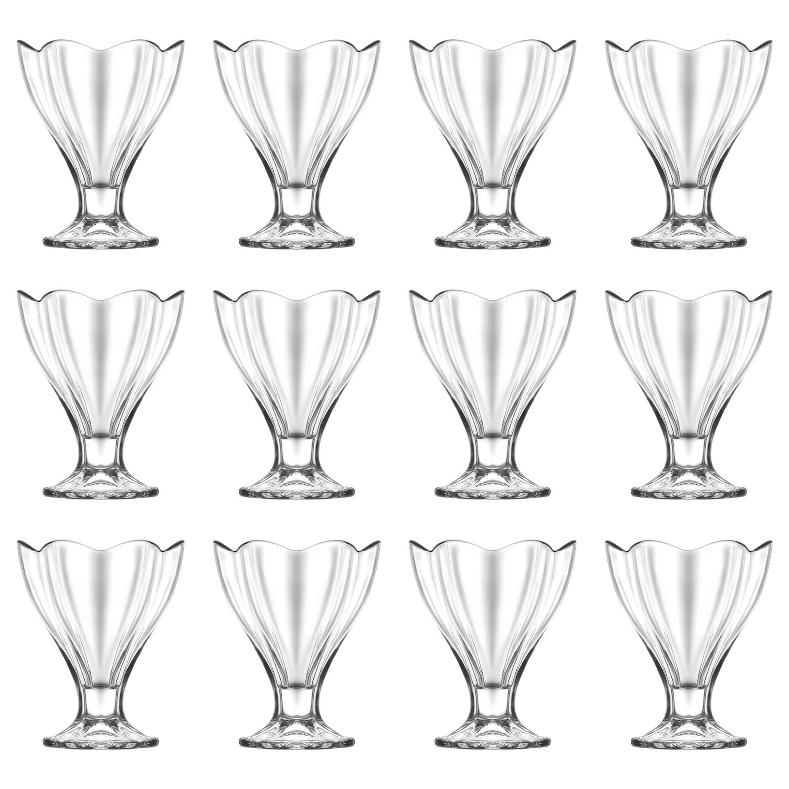 12x LAV Clear 250ml Lily Glass Ice Cream Bowls Fruit Sundae Dessert Dishes Set