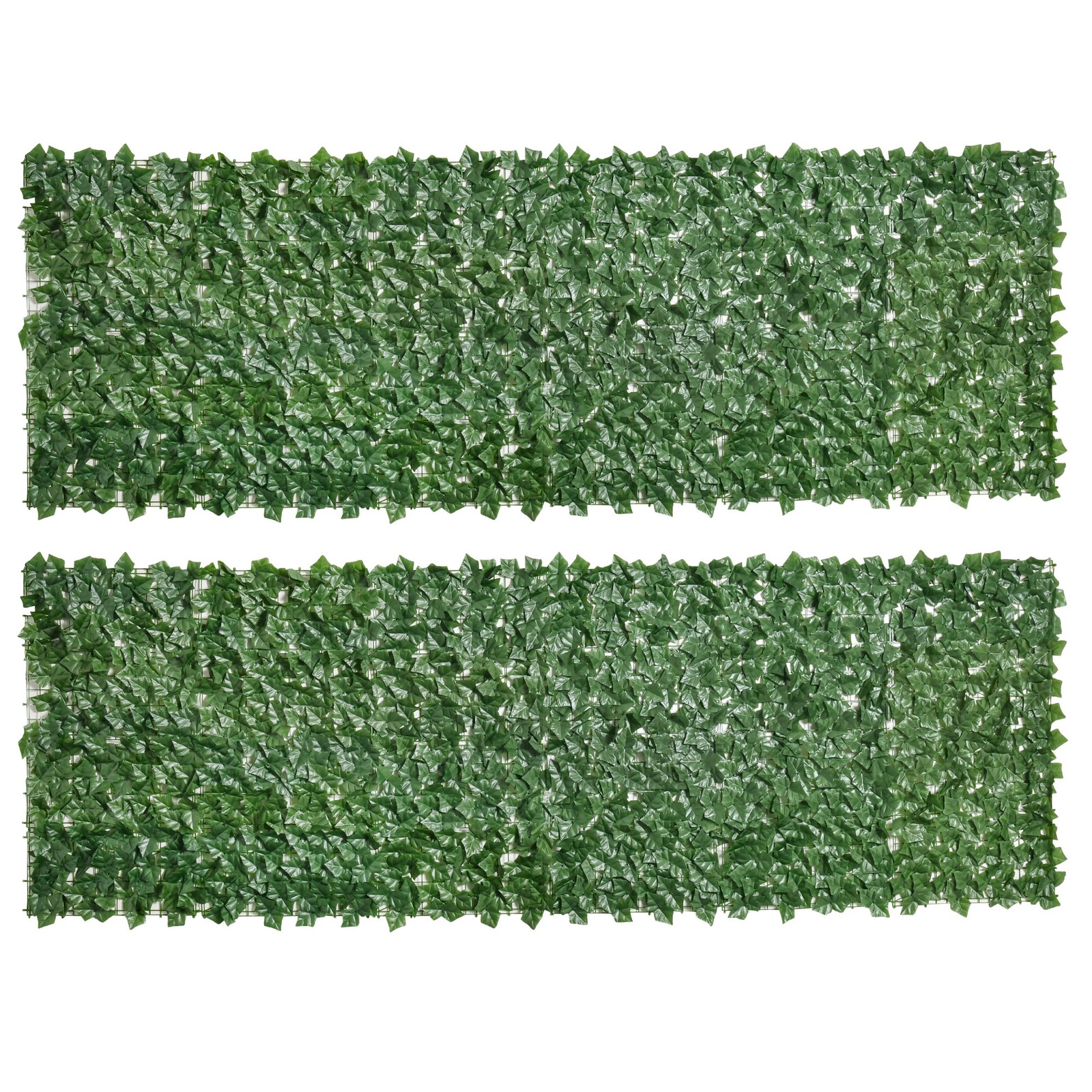 Outsunny 2 PCs Artificial Leaf Hedge Panel Garden Fence Privacy Screen 1m x 3m