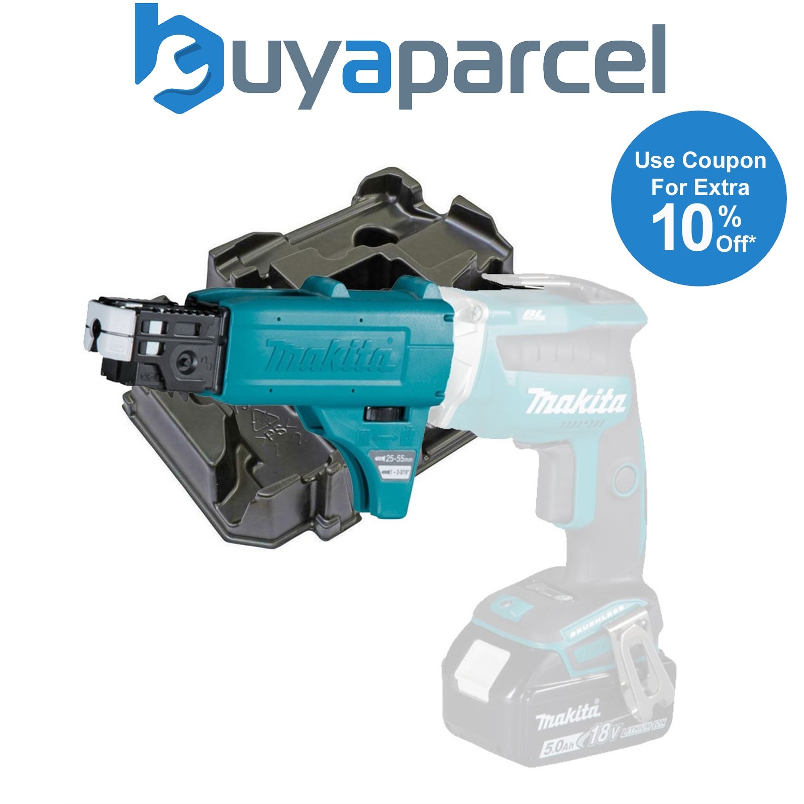 Makita 199146-8 Collated Autofeed Drywall Screwdriver Attachment + Makpac Inlay