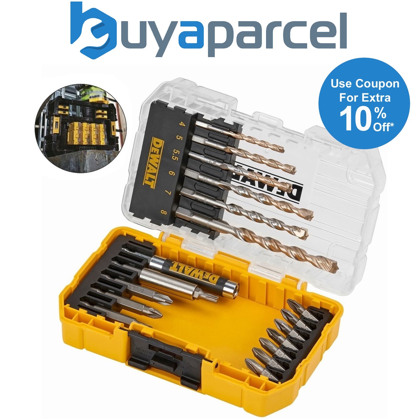 Dewalt DT70712 19 Piece EXTREME 2 Masonry Drill Bit Set - Fits TStak Caddy