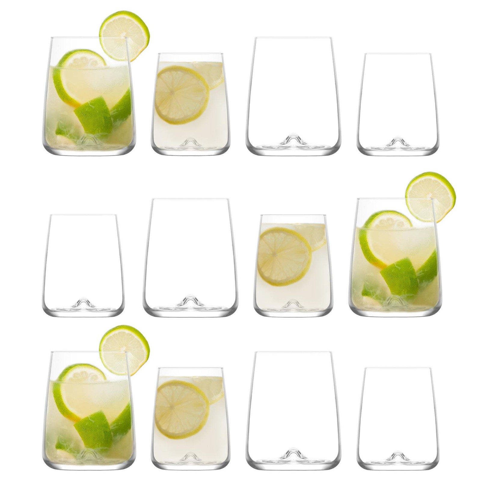 12pc LAV Terra Glassware Set Glass Highball Glasses Whiskey Drinking Tumblers