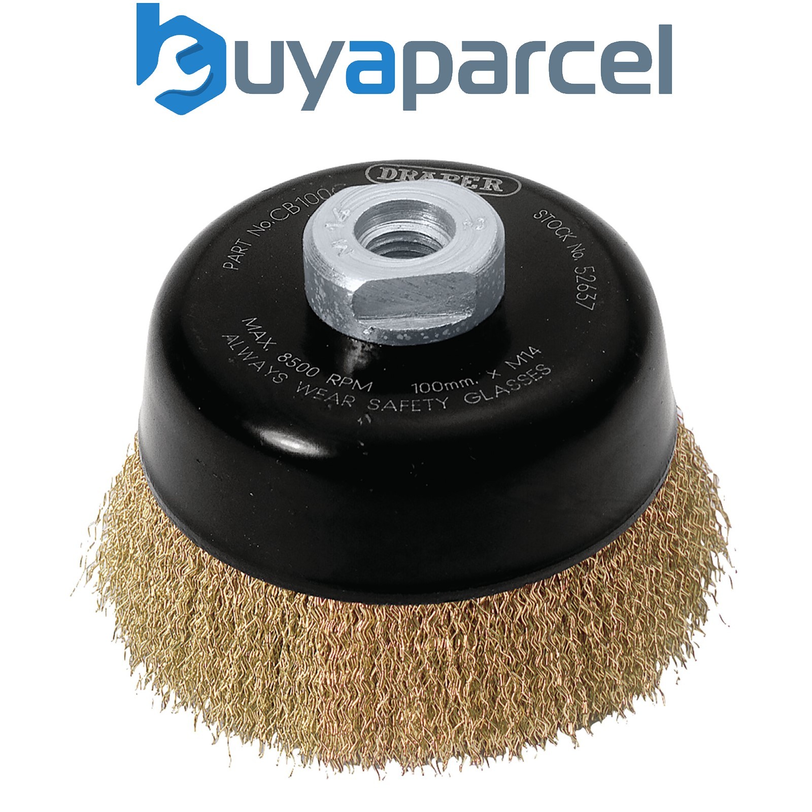 Draper 52637 Draper Expert Brassed Steel Crimped Wire Cup Brush, 100mm, M14