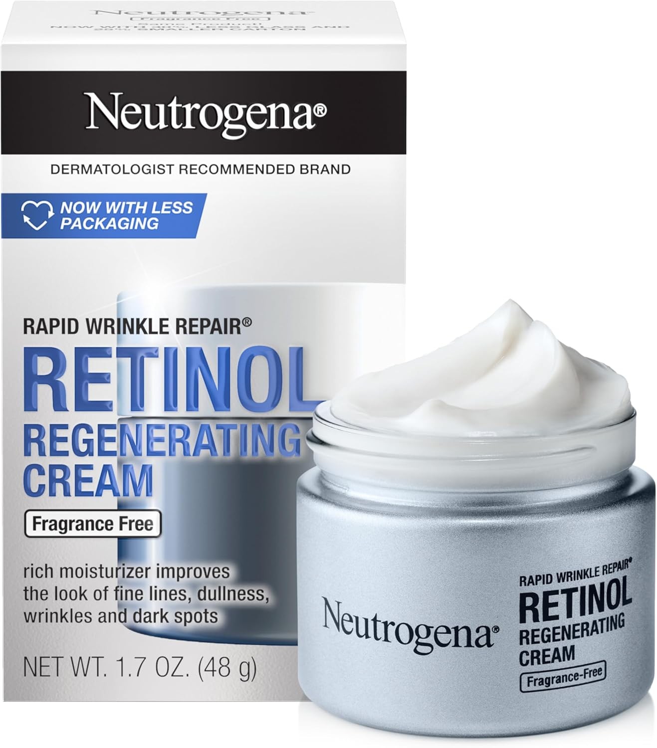 Neutrogena Rapid Wrinkle Repair Hyaluronic Acid Retinol Cream, Anti Wrinkle Cre