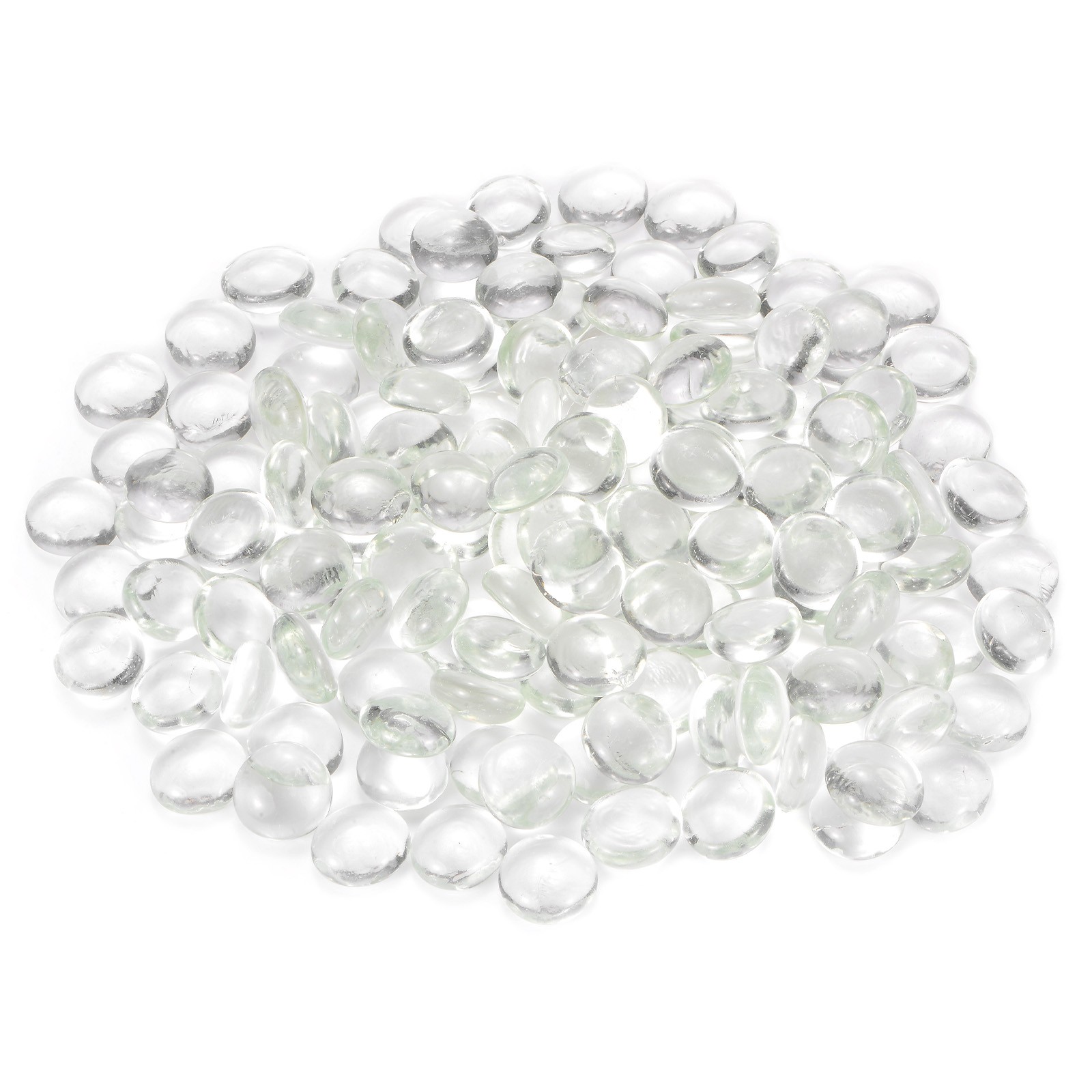 High Luster Round Fire Glass Beads for Vases 18-22mm, 1.98-Pound [Transparent]