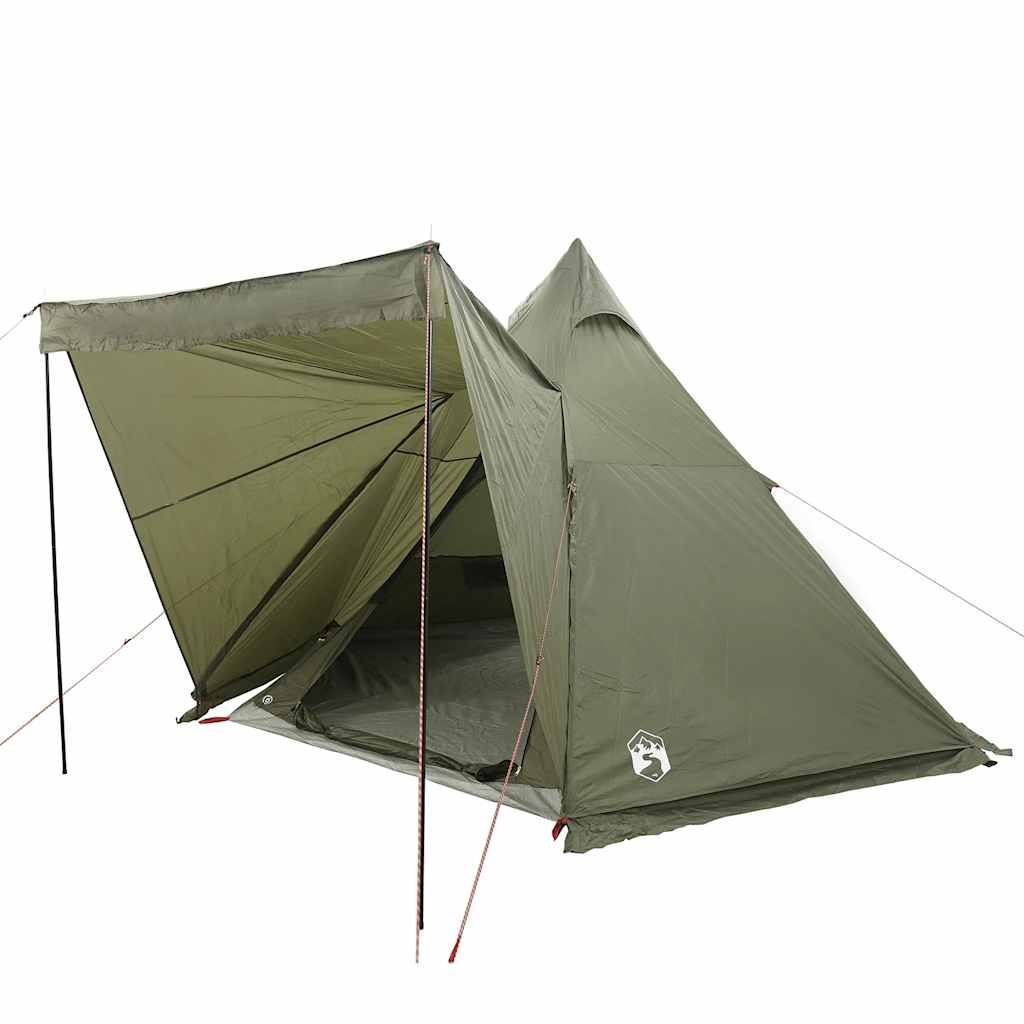 Family Tent Tipi 6-Person Lightweight Dome Olive Green Waterproof vidaXL