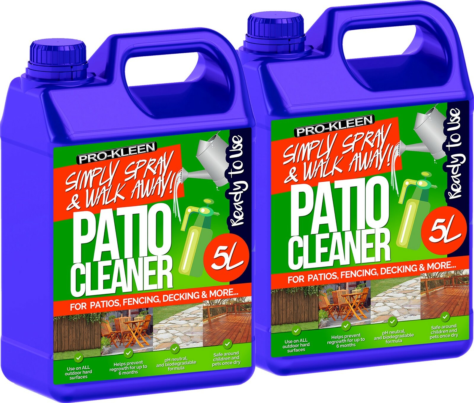 ProKleen Patio Cleaner Fluid Mould Algae Killer 25% Stronger Paving Fencing 10L