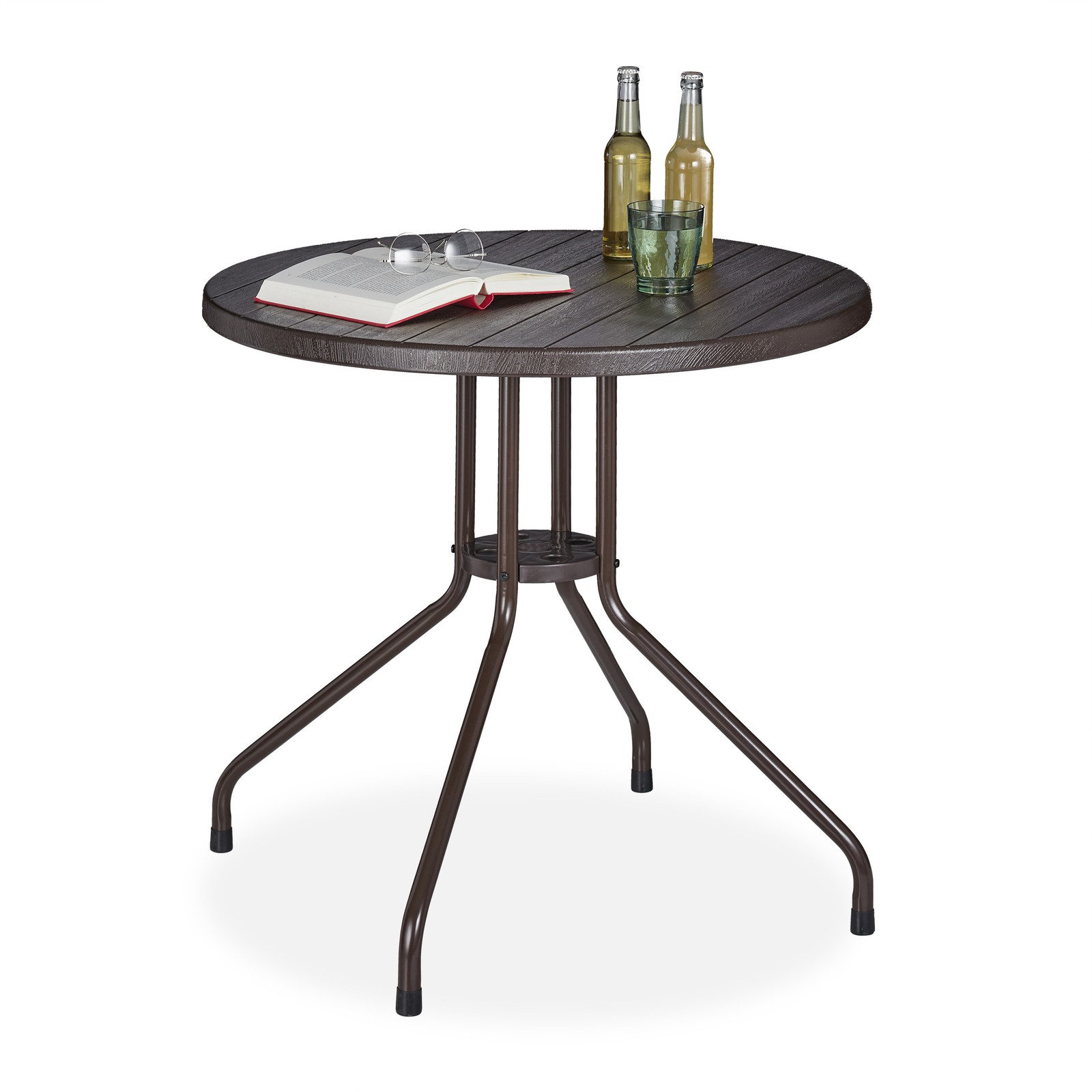 Garden table Lightweight Brown Garden Dining Table Compact Outdoor Table