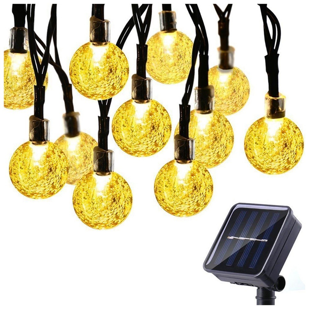 3X(8 Modes Solar Light Bulbs Crystal 5M LED String Lights Fairy Lights1547