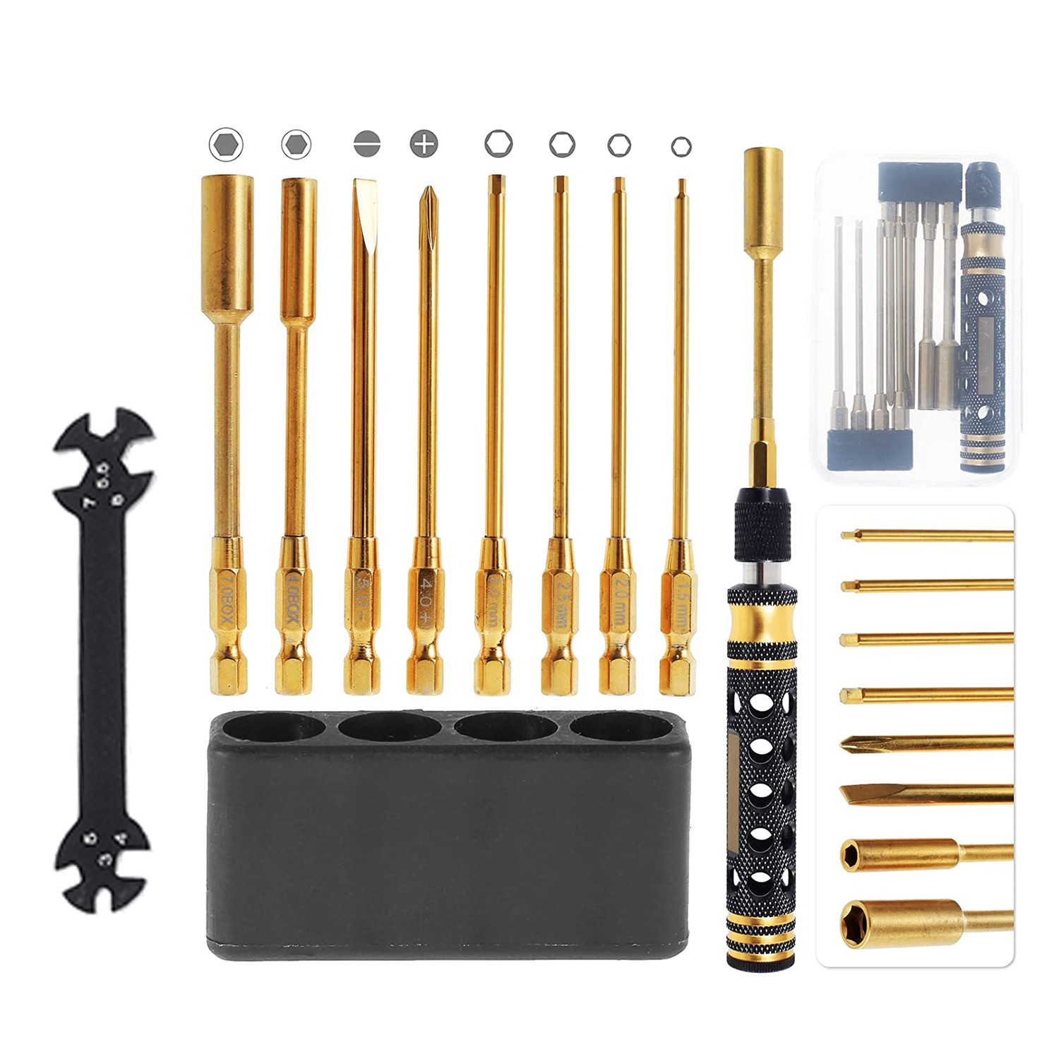 9 in 1 RC Tool Kit, RC Car Tool Kit RC Hex Driver Screwdriver Set for RC4489