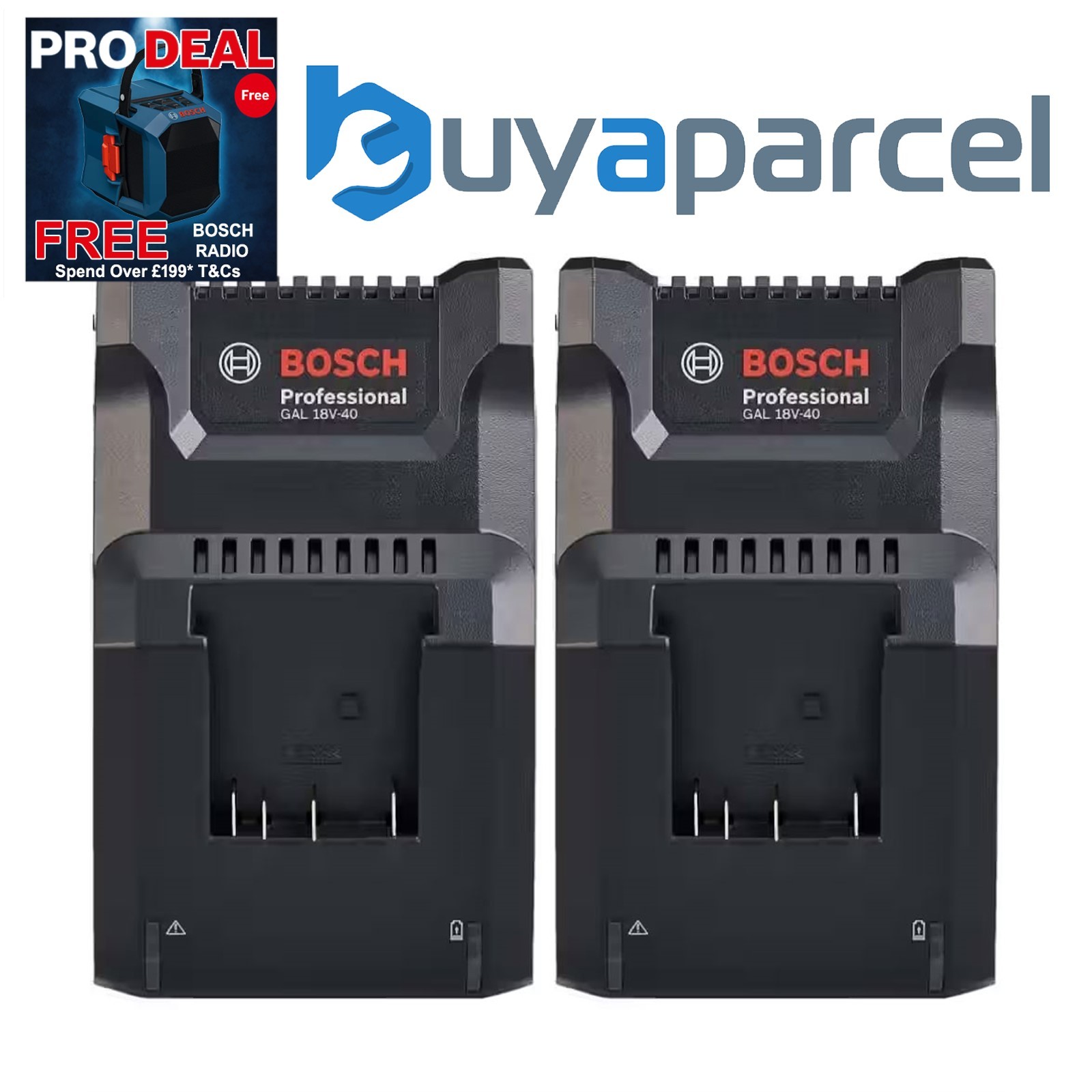 Bosch 18v Fast Battery Charger GAL18V40 - 24 Minute Charger GAL18V-40 Twin Pack