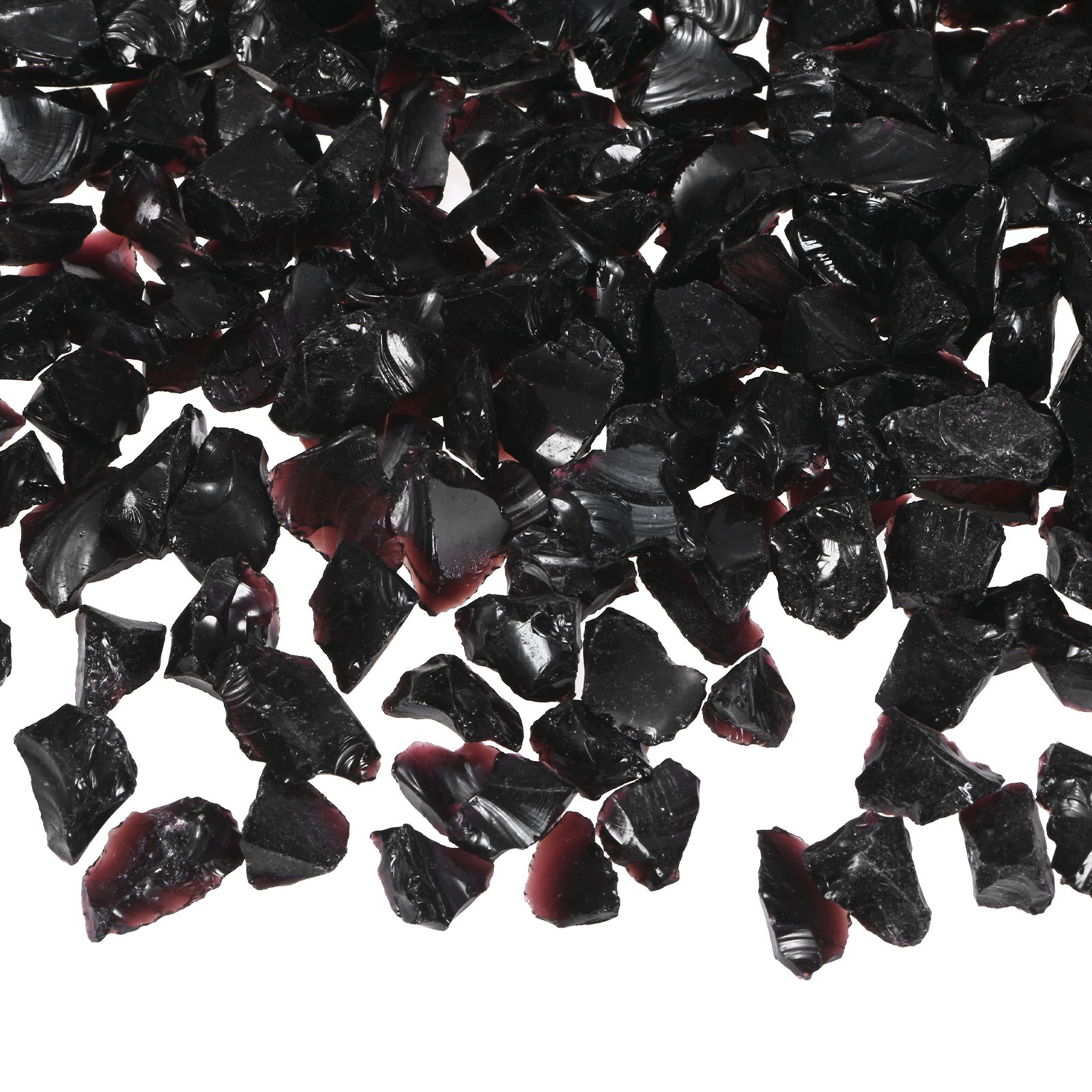 High Luster Fire Glass Gravel Stone 6-9mm, 500g/1.1-Pound [Black]